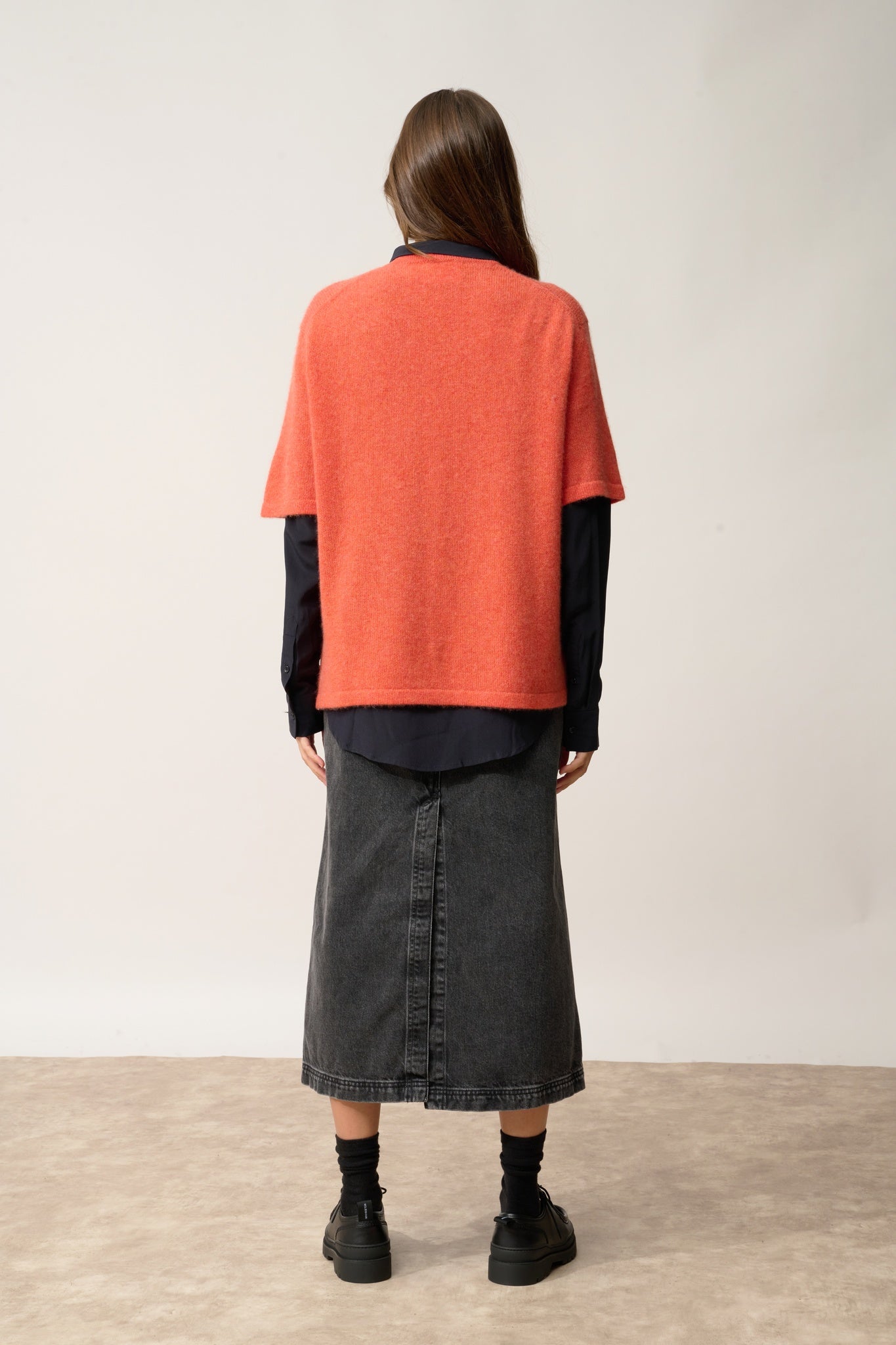 CARLA t-shirt col rond orange chiné