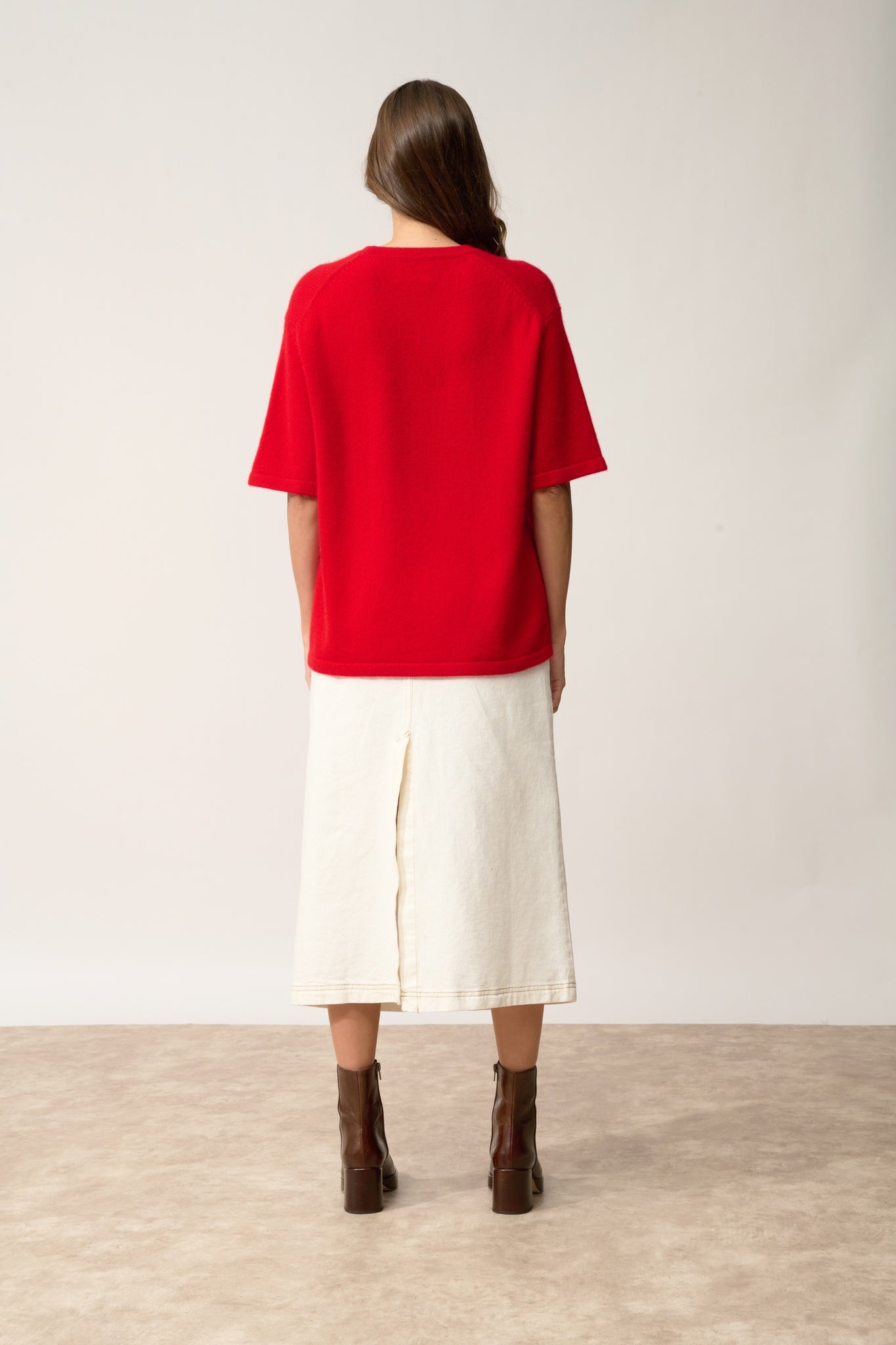 CARLA t-shirt col rond rouge