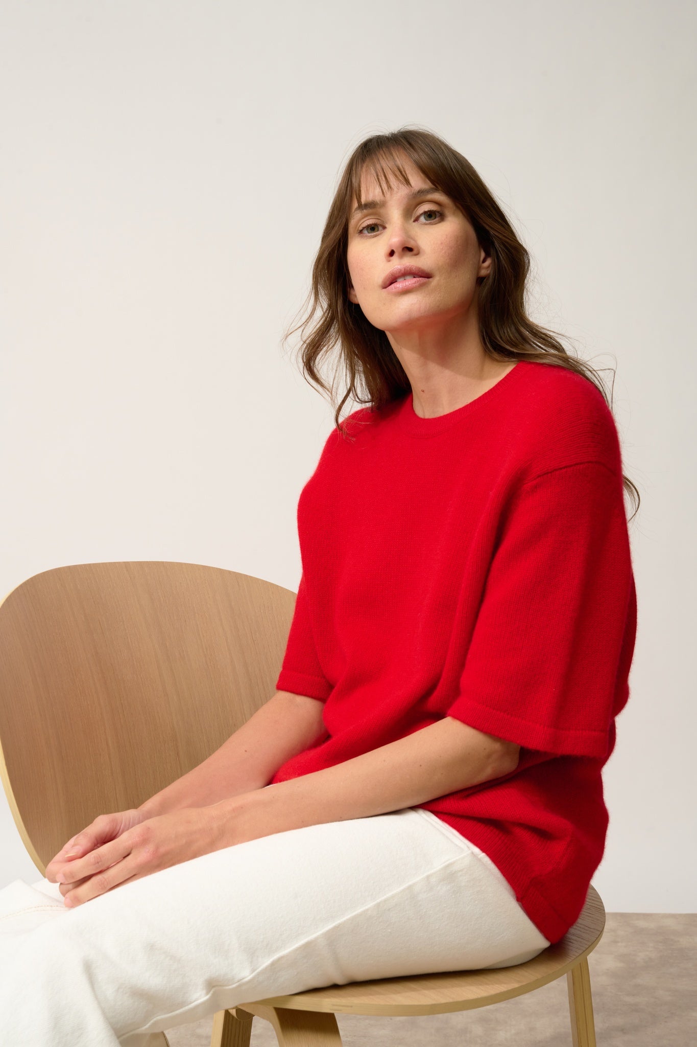 CARLA t-shirt col rond rouge