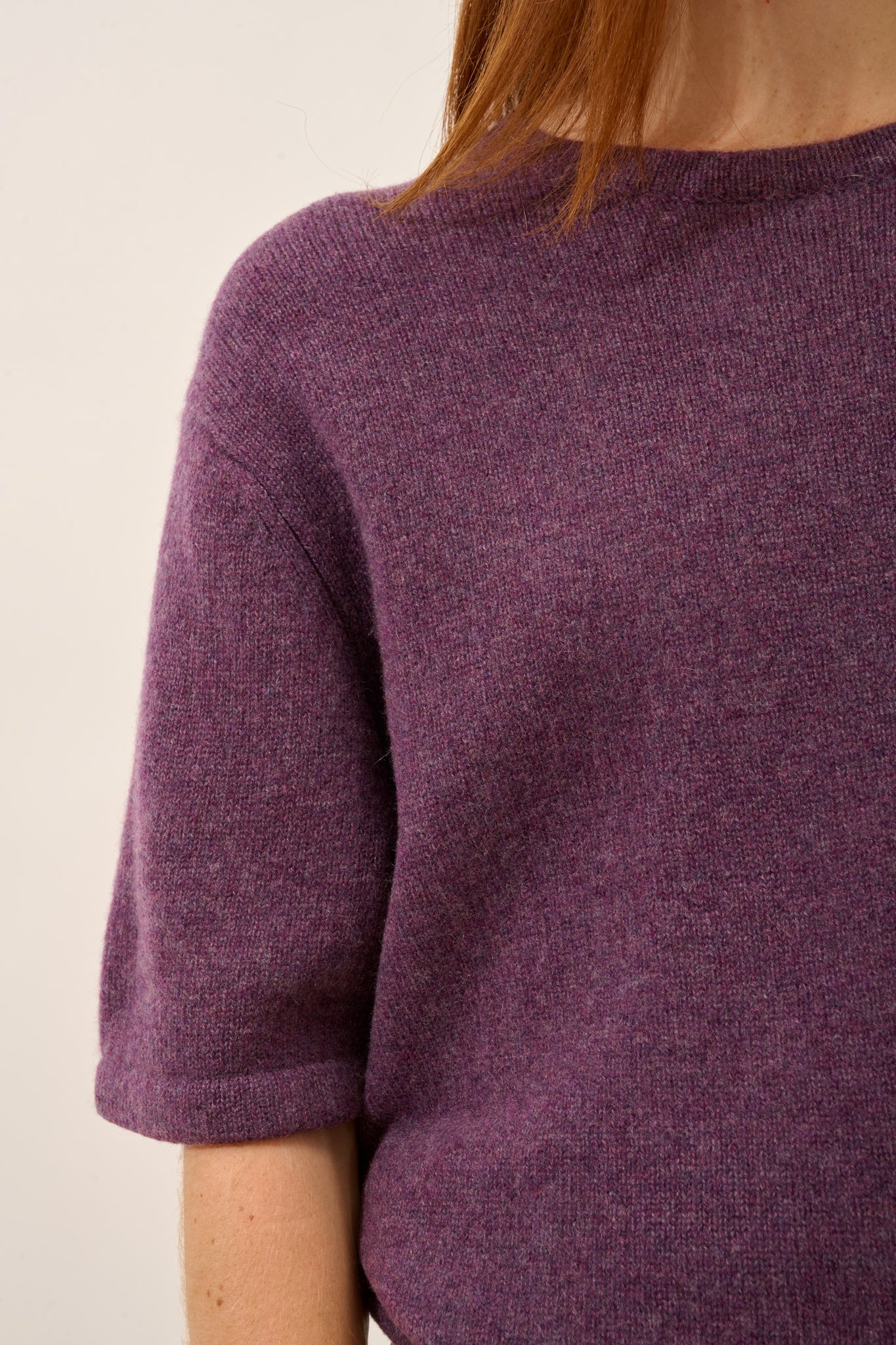 CARLA t-shirt col rond violet chiné