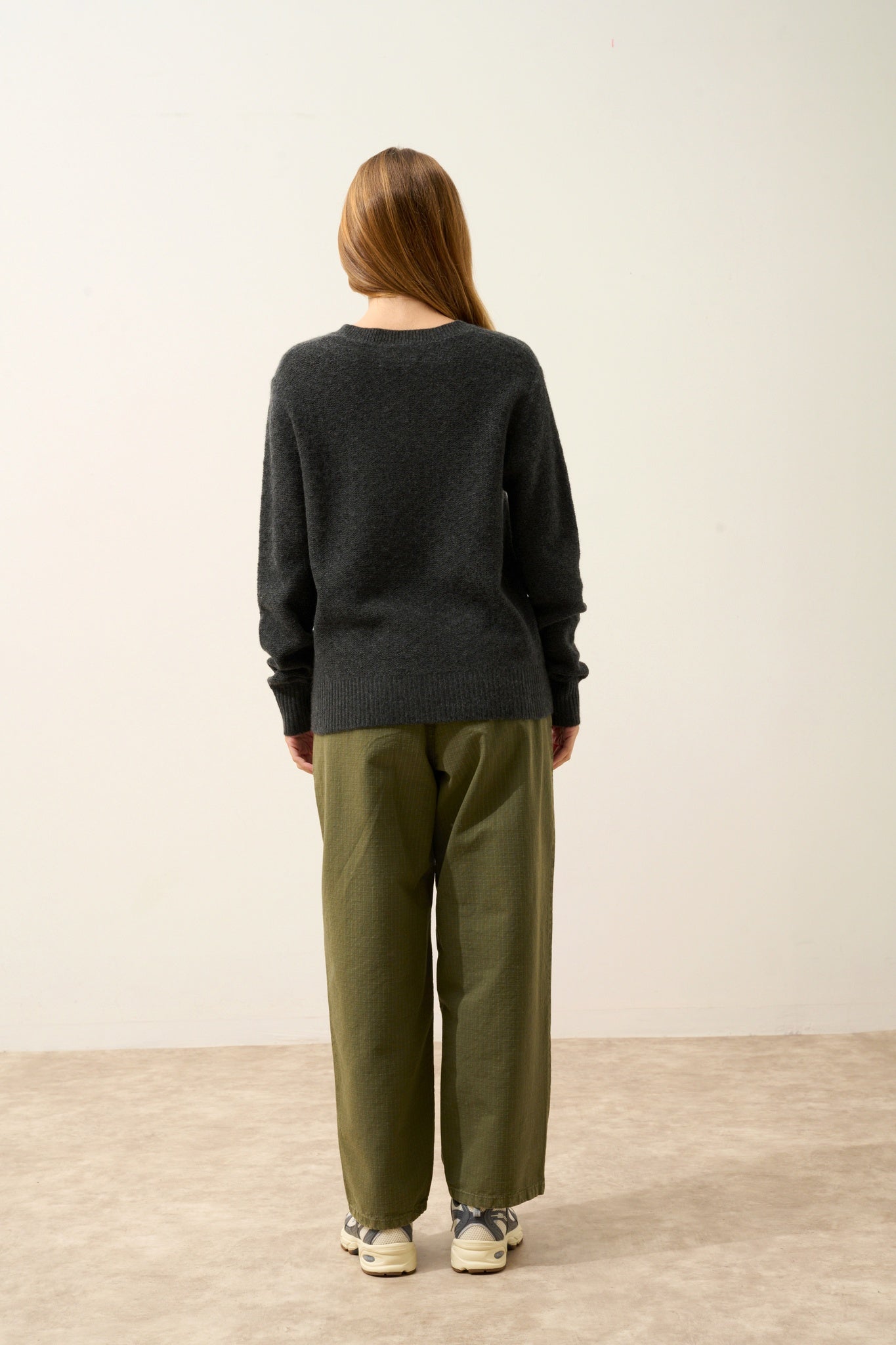 CETAN pull col rond carbone chiné