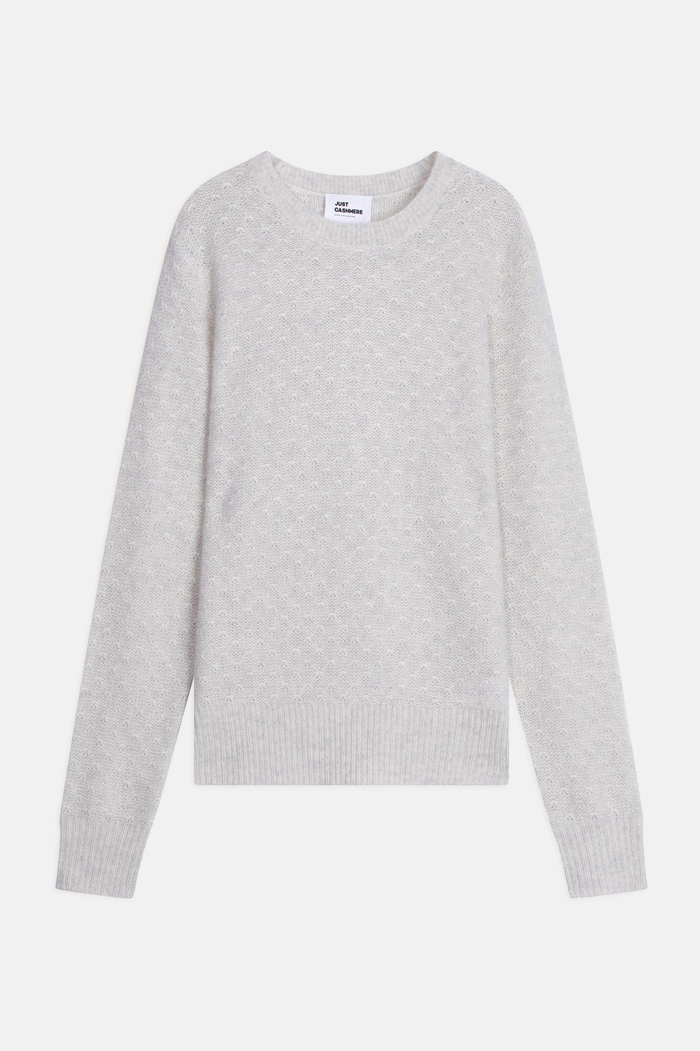 cetan pull col rond gris perle chiné