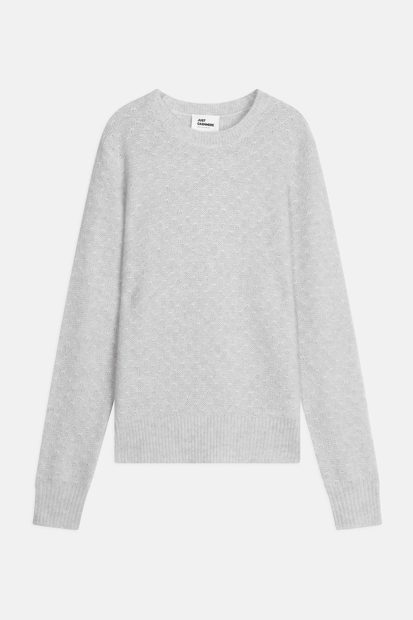 cetan pull col rond gris perle chiné