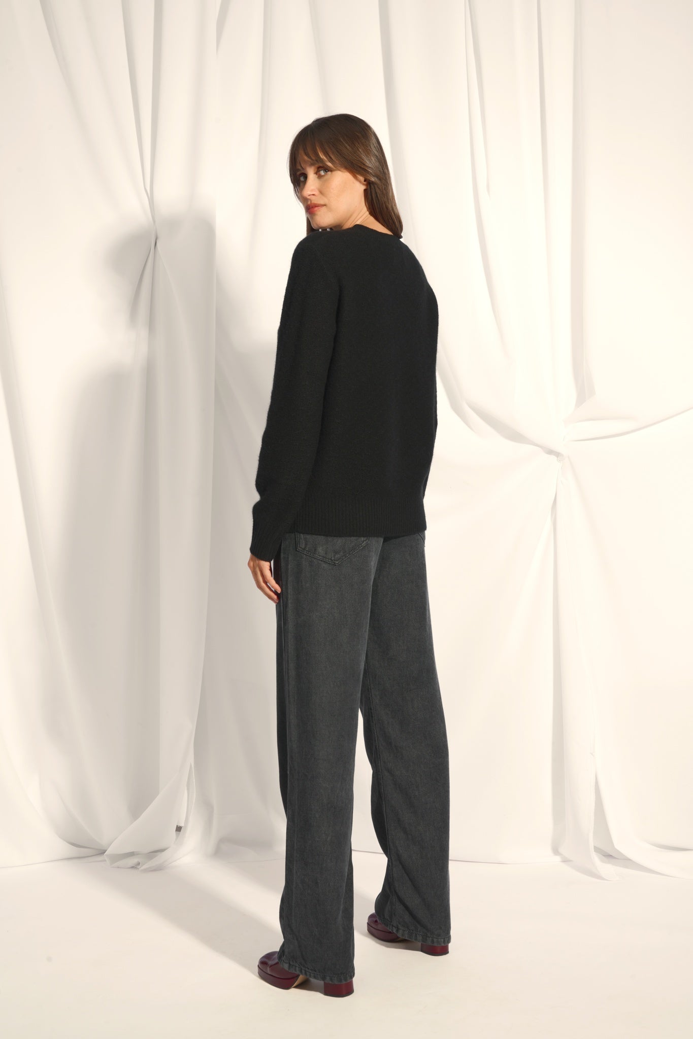 CETAN pull col rond noir