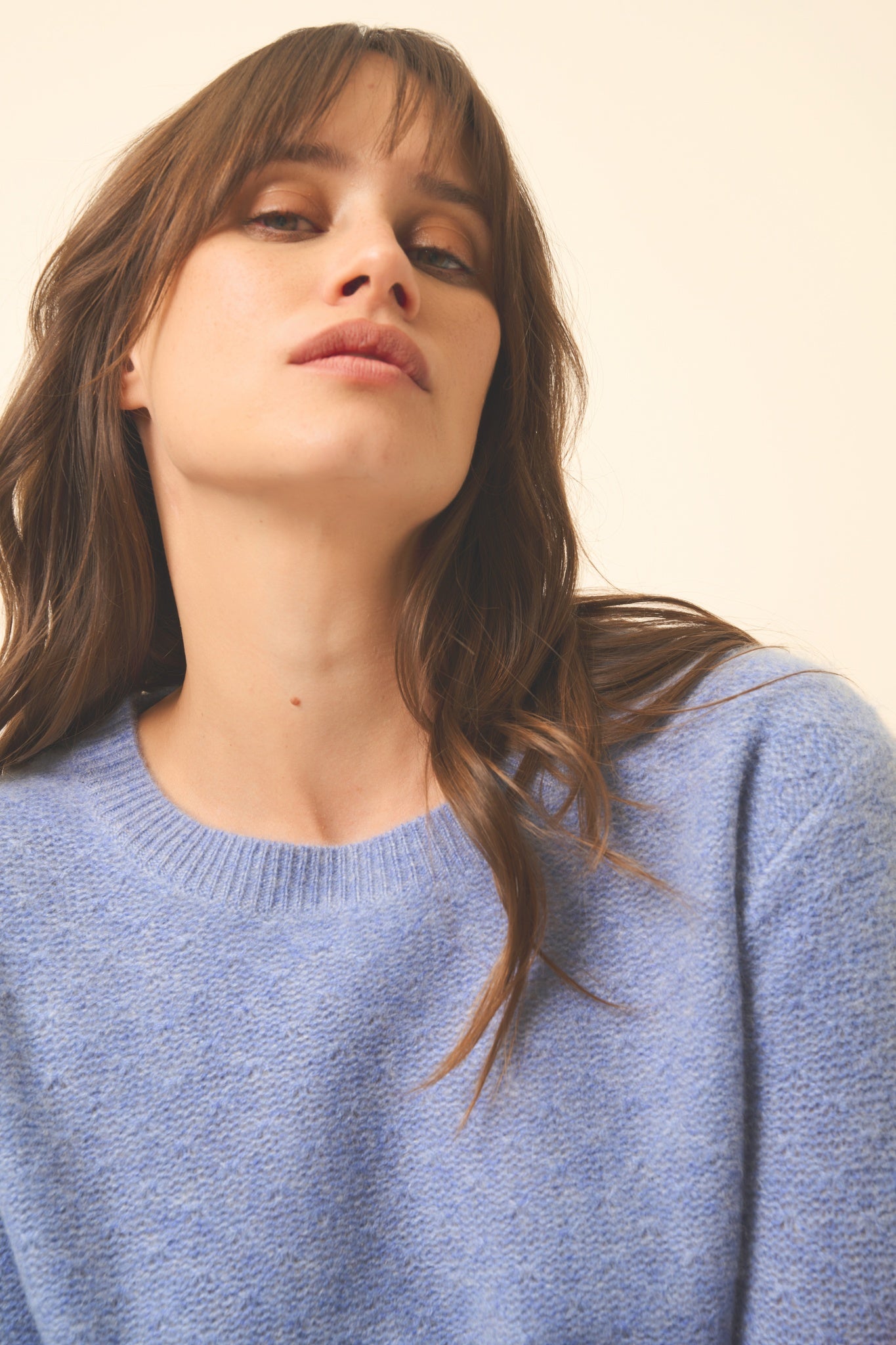 CETAN pull col rond sky chiné