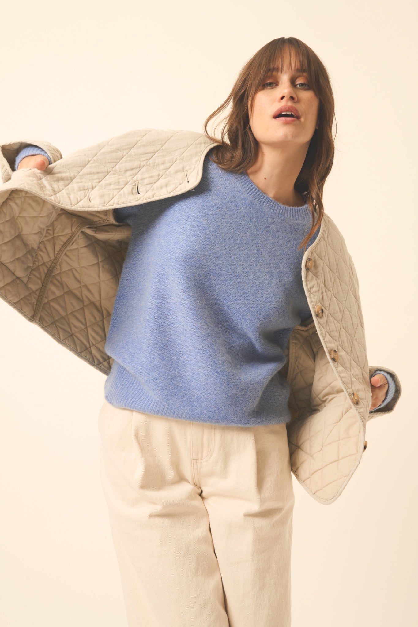 CETAN pull col rond sky chiné