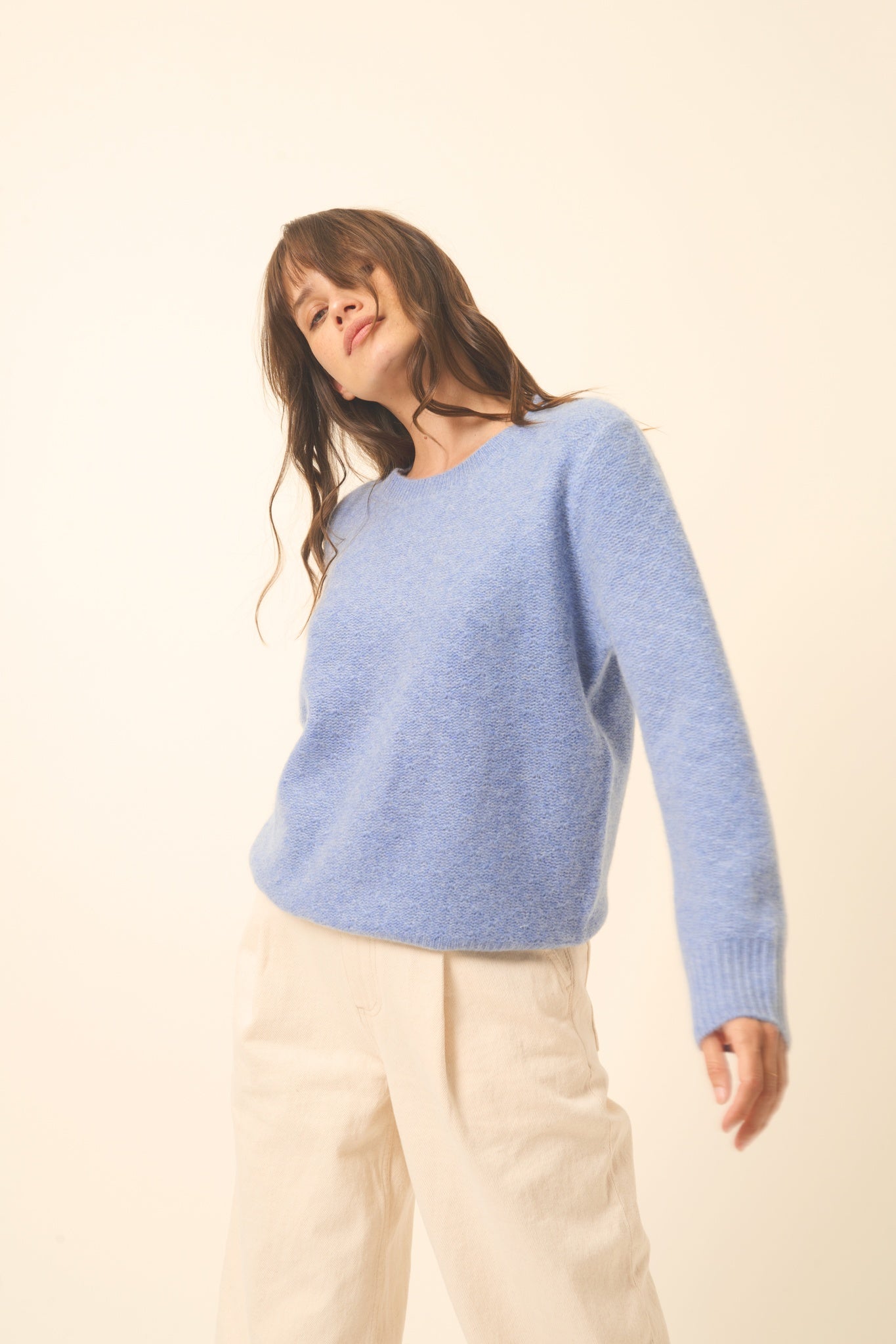 CETAN pull col rond sky chiné