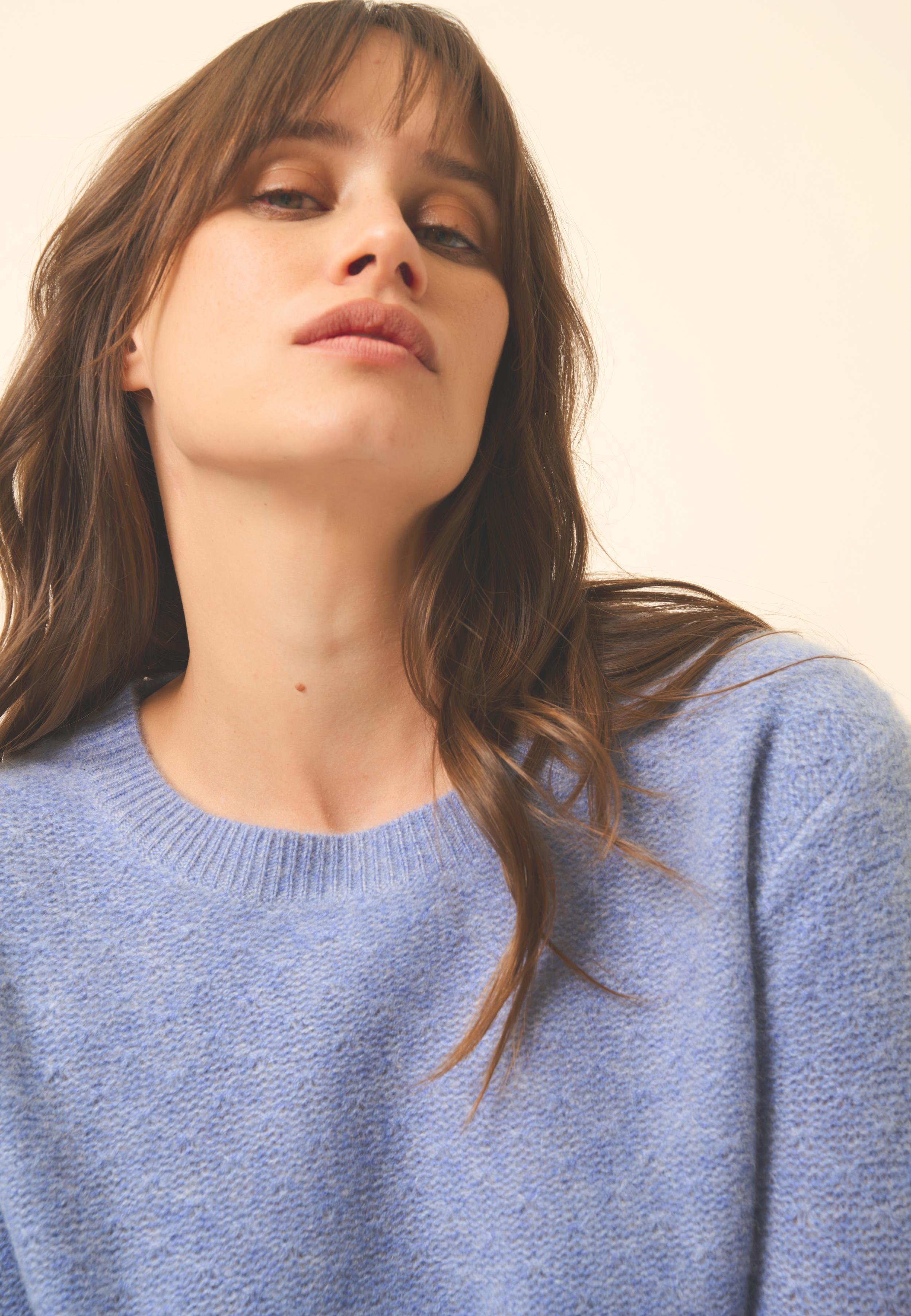 CETAN round-neck sweater sky mottled