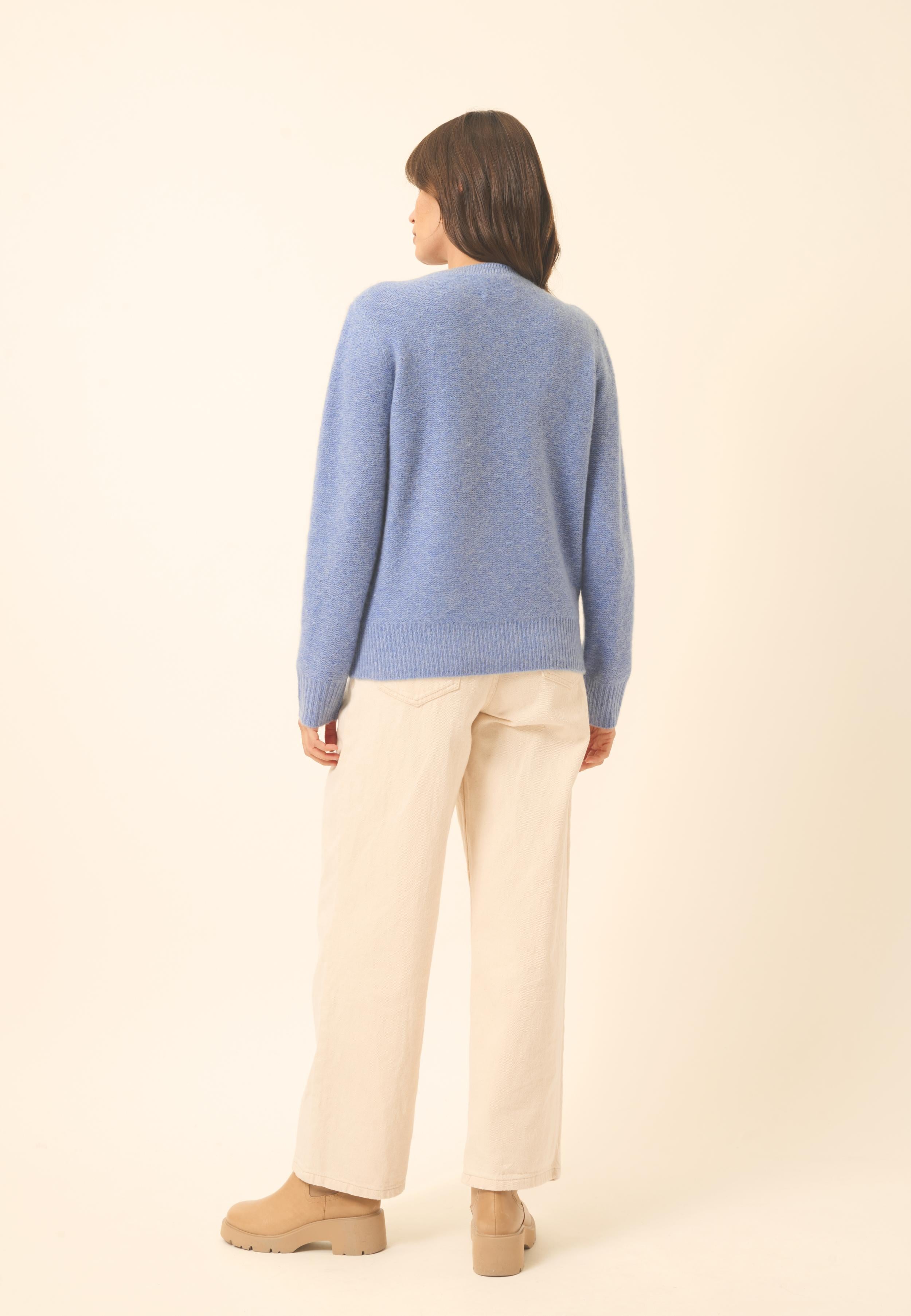 CETAN round-neck sweater sky mottled