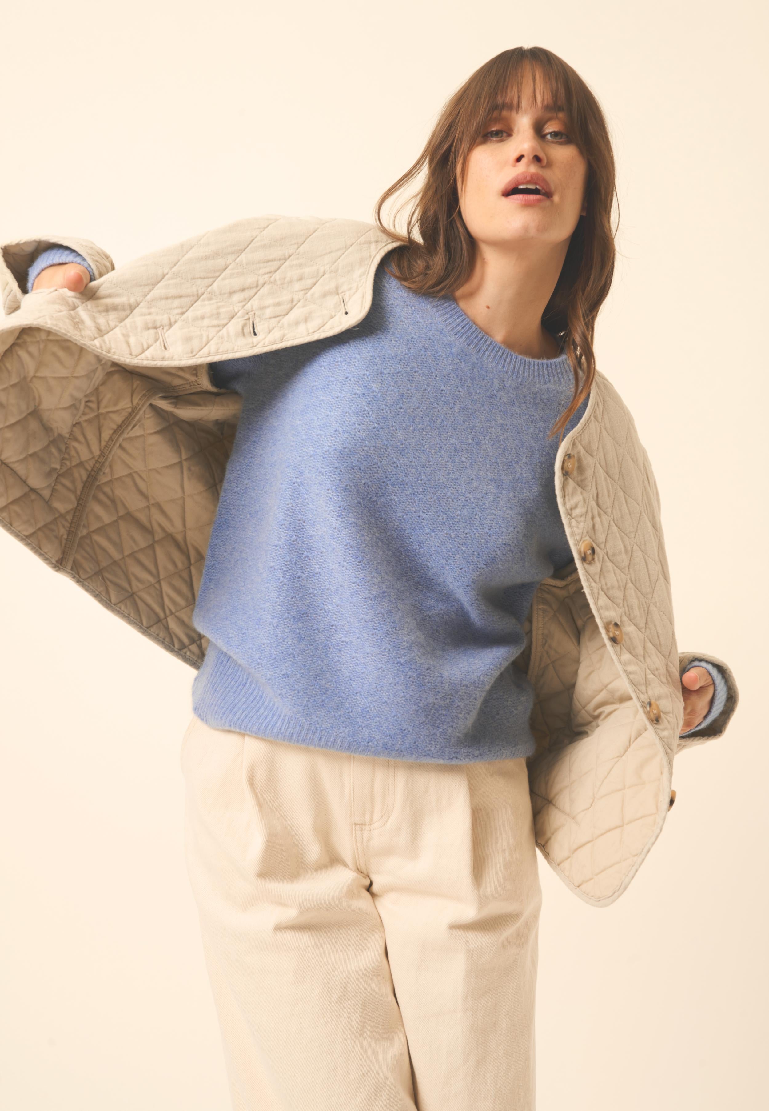 CETAN round-neck sweater sky mottled