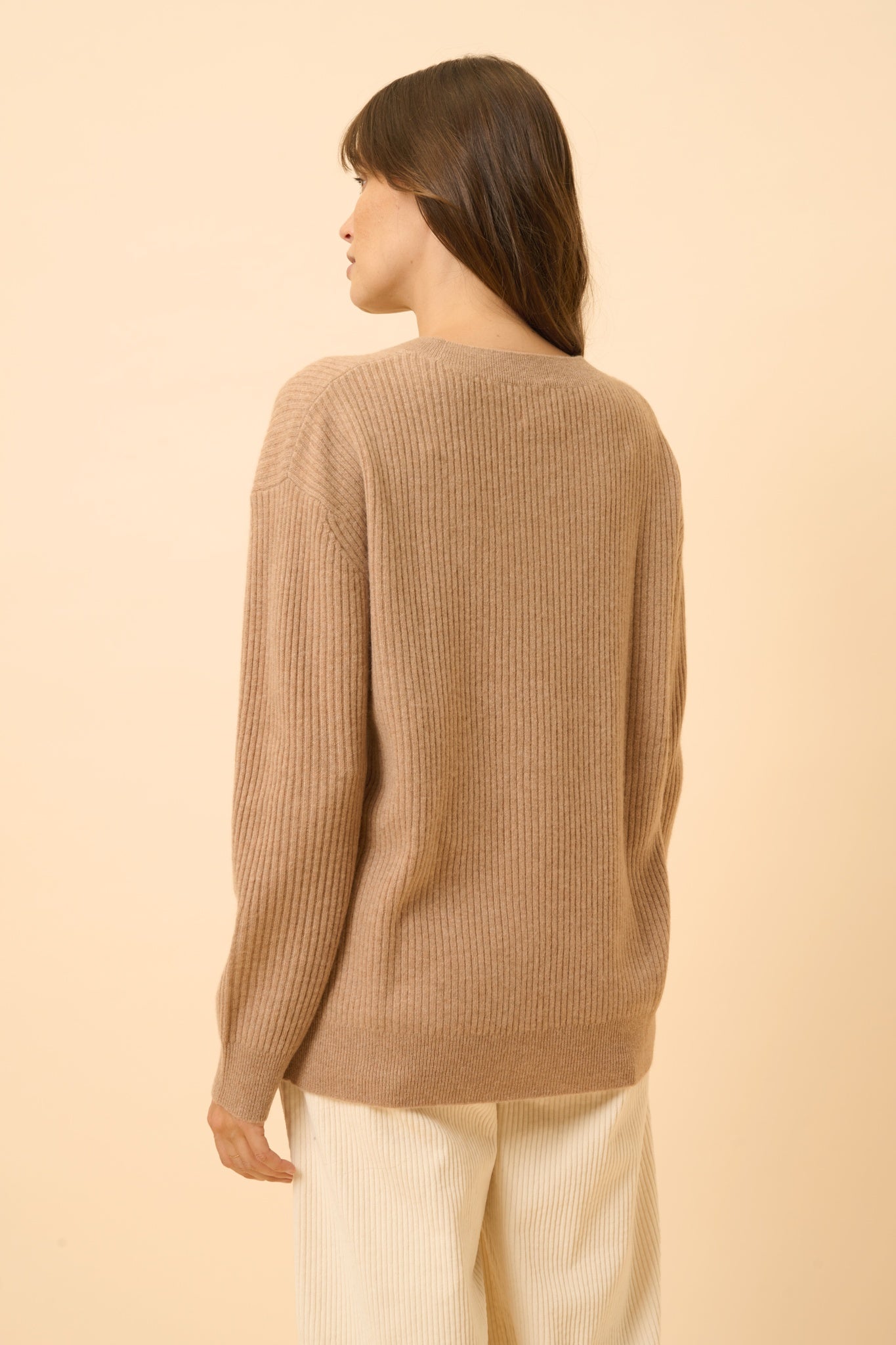 CHARLINE round-neck sweater camel mottled