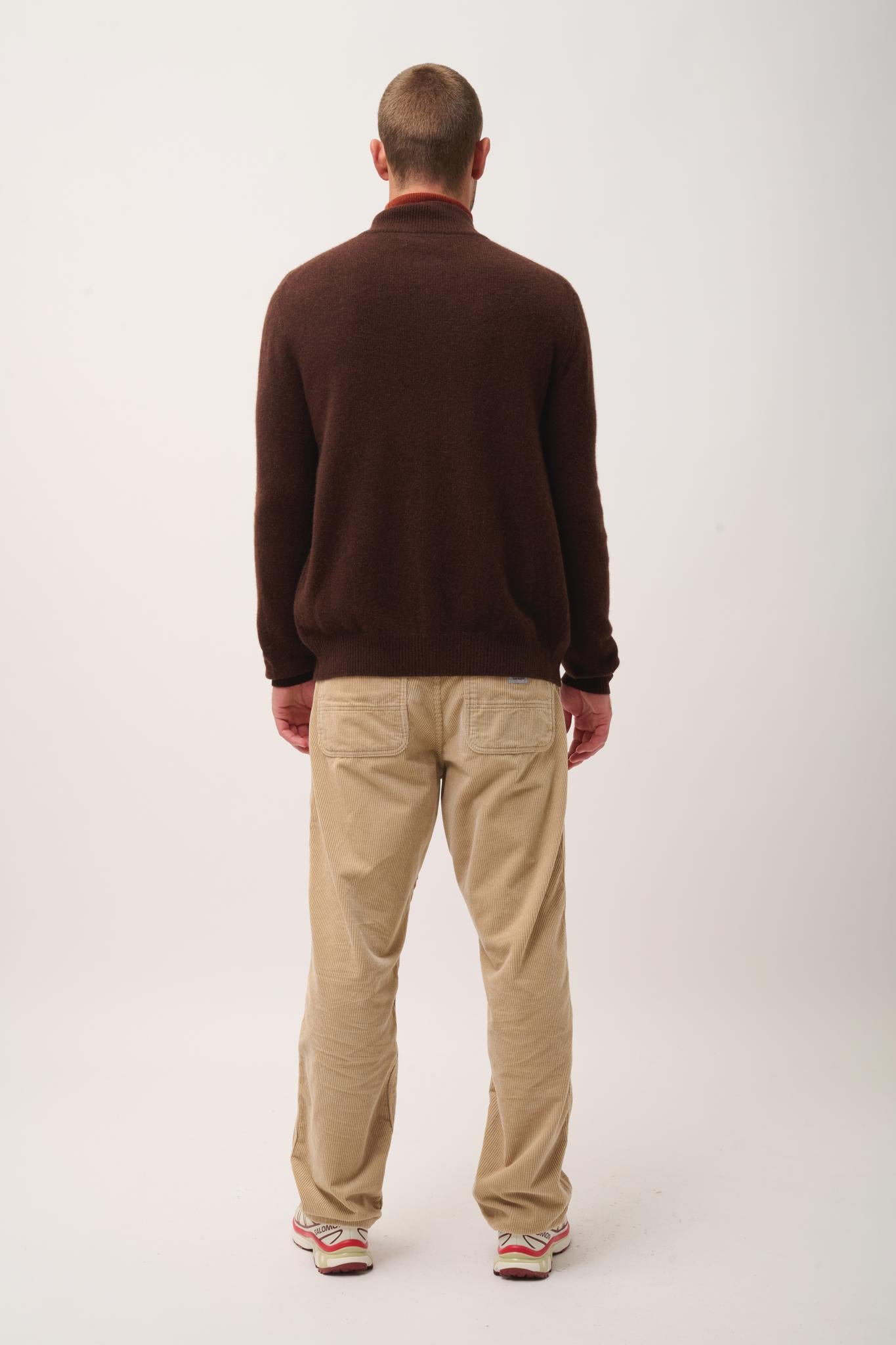 CHARLOTTE gilet col camionneur café