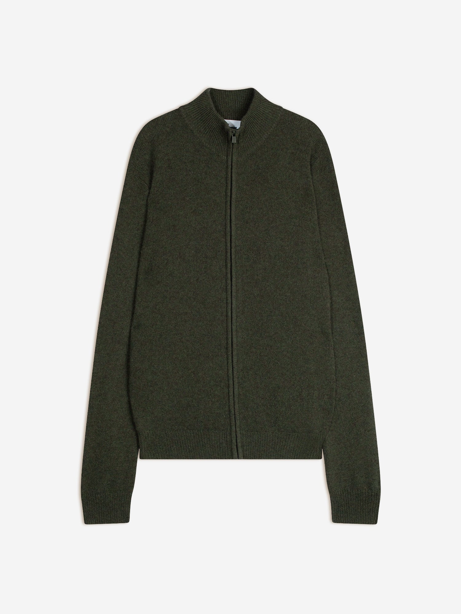 CHARLOTTE gilet col camionneur kaki chiné