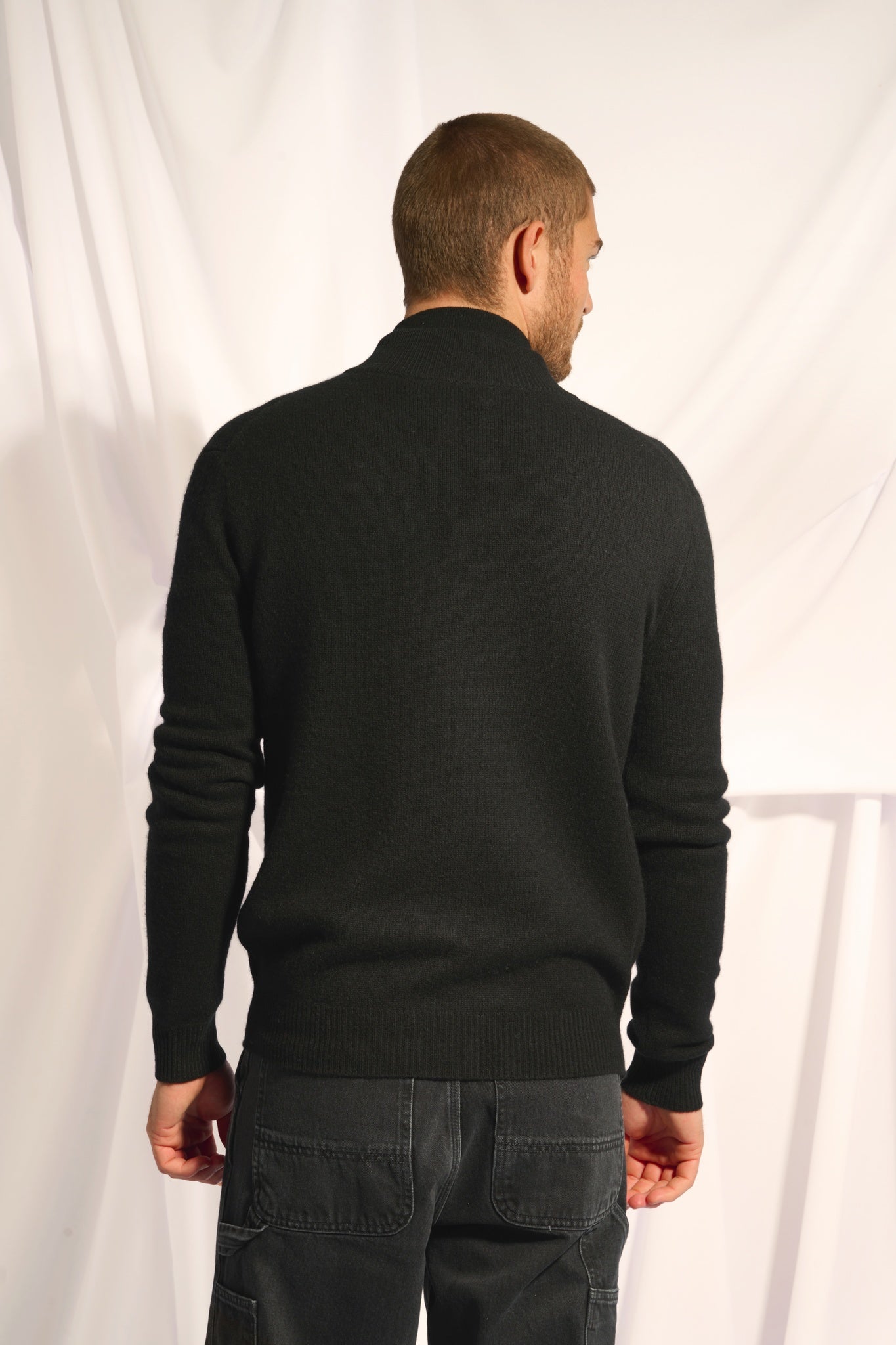 CHARLOTTE gilet col camionneur noir