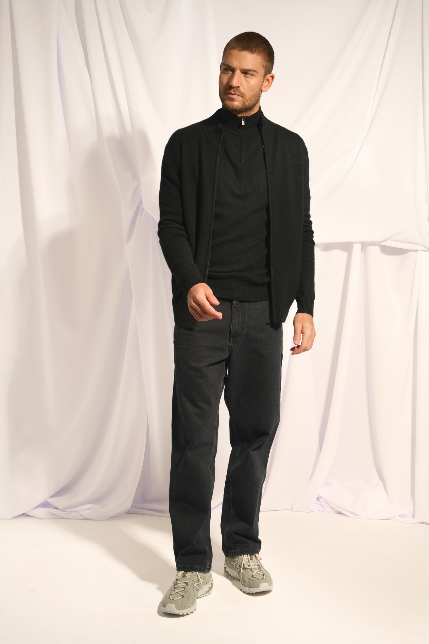 CHARLOTTE gilet col camionneur noir