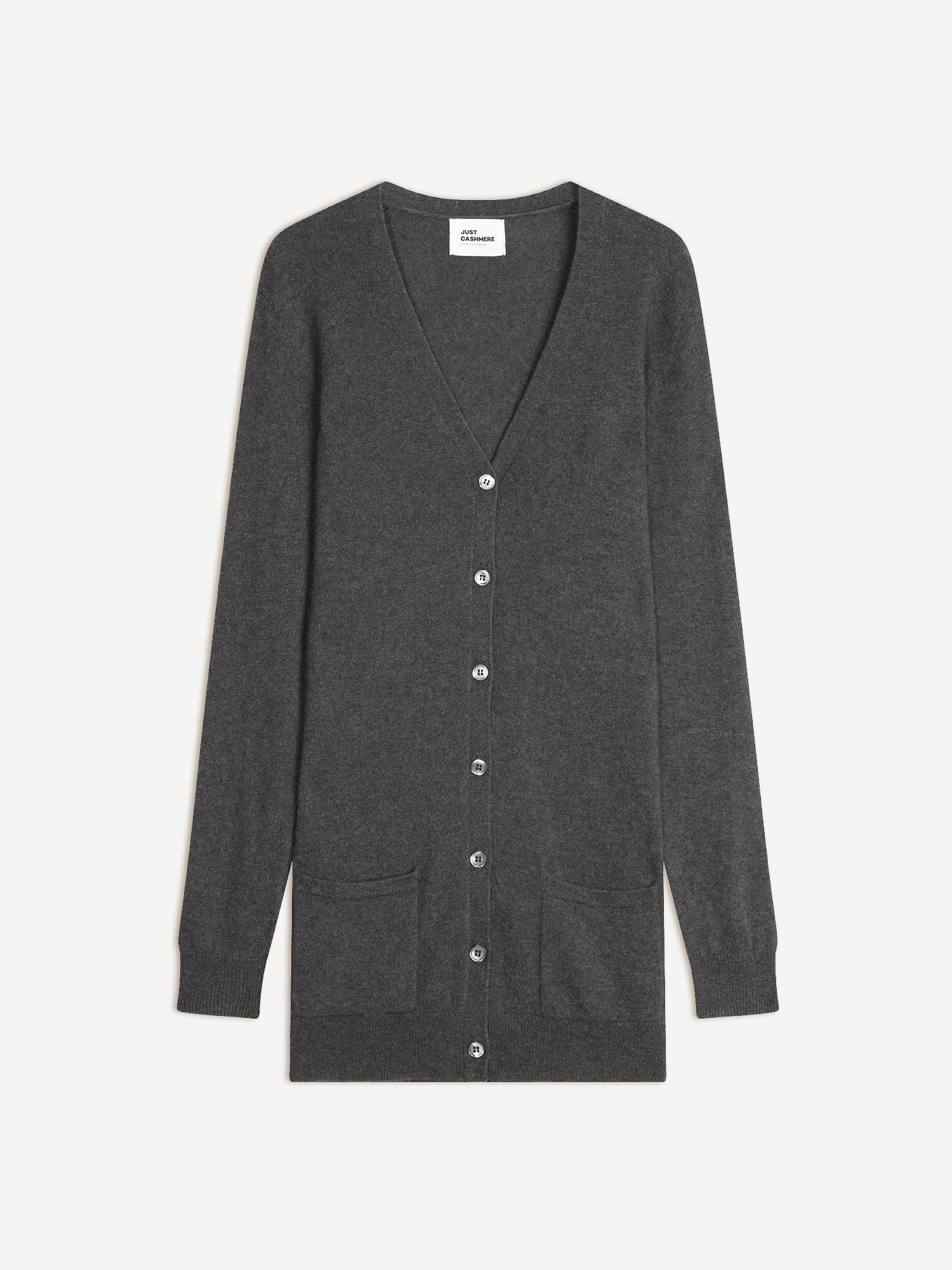 CHELSEA v-neck cardigan anthracite mottled