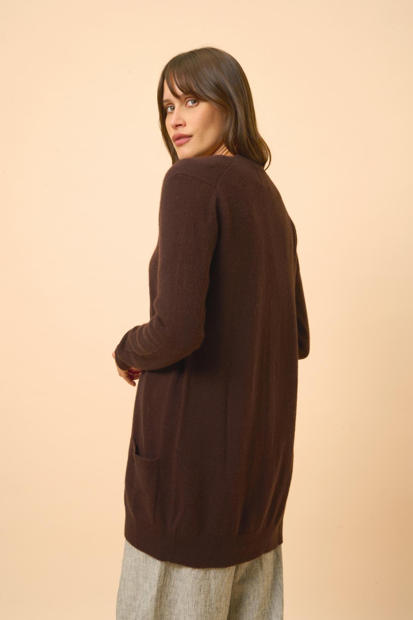 CHELSEA cardigan col v choco