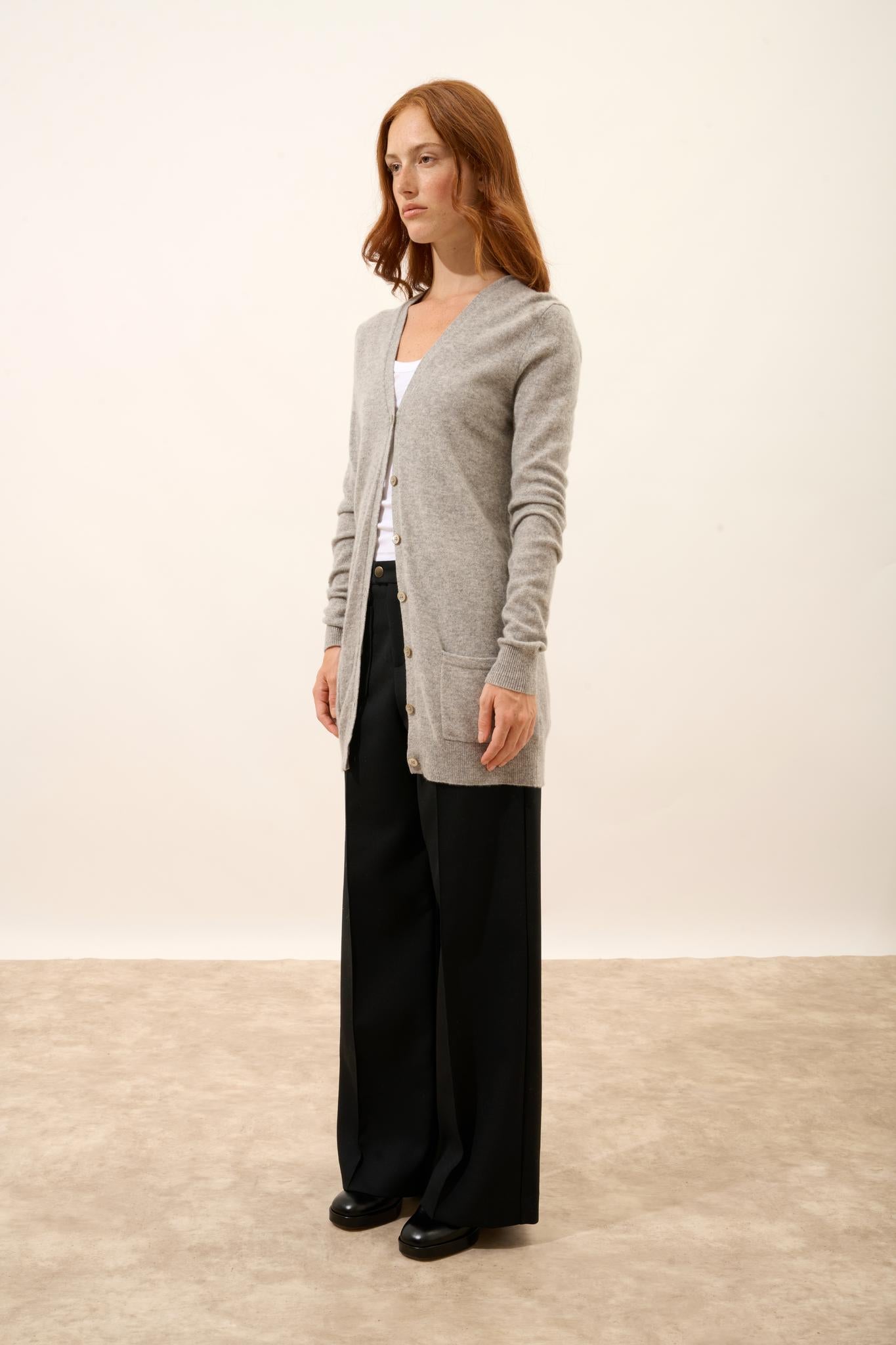 CHELSEA cardigan col v nuage chiné