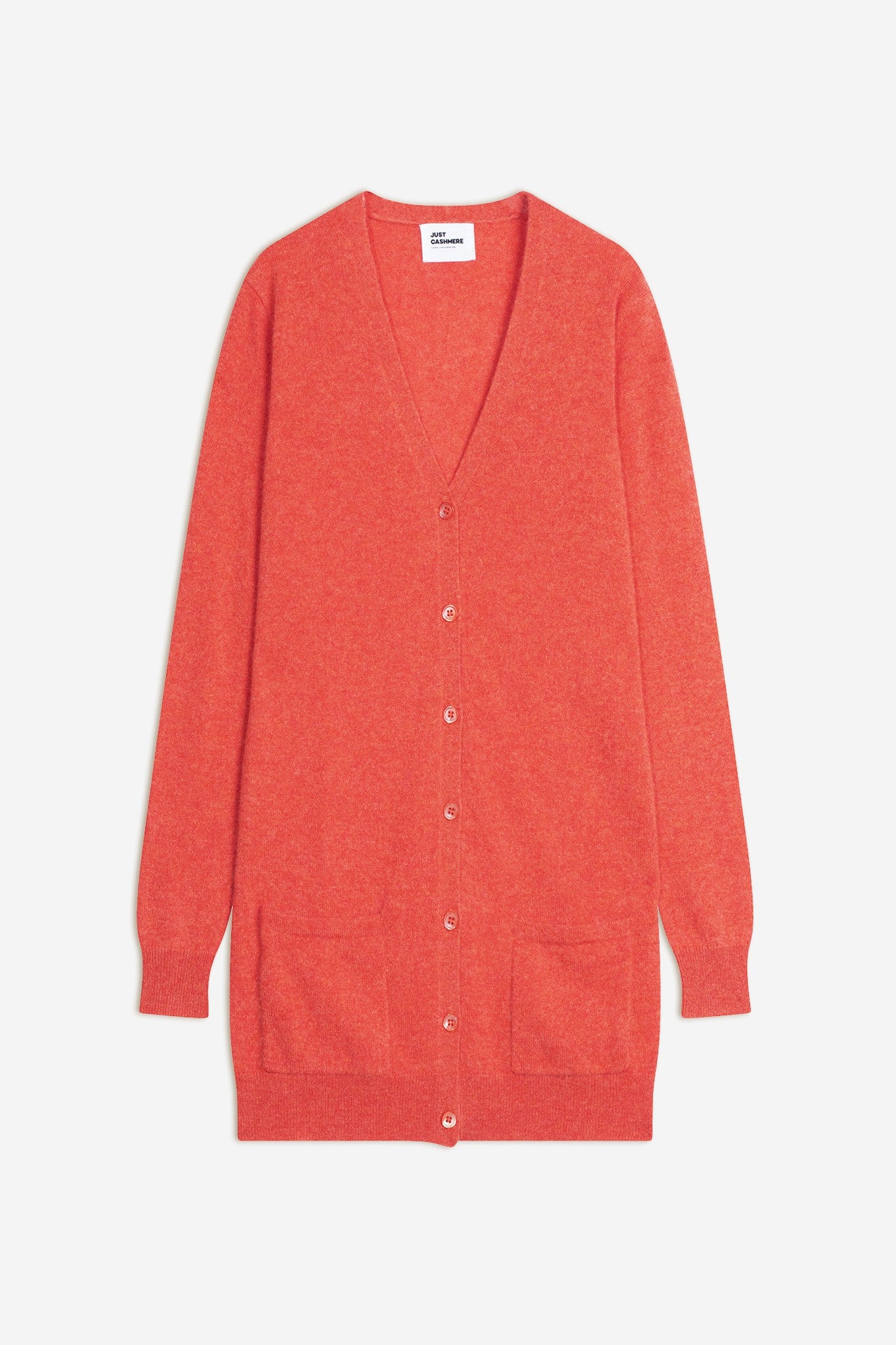 chelsea cardigan col v orange chiné