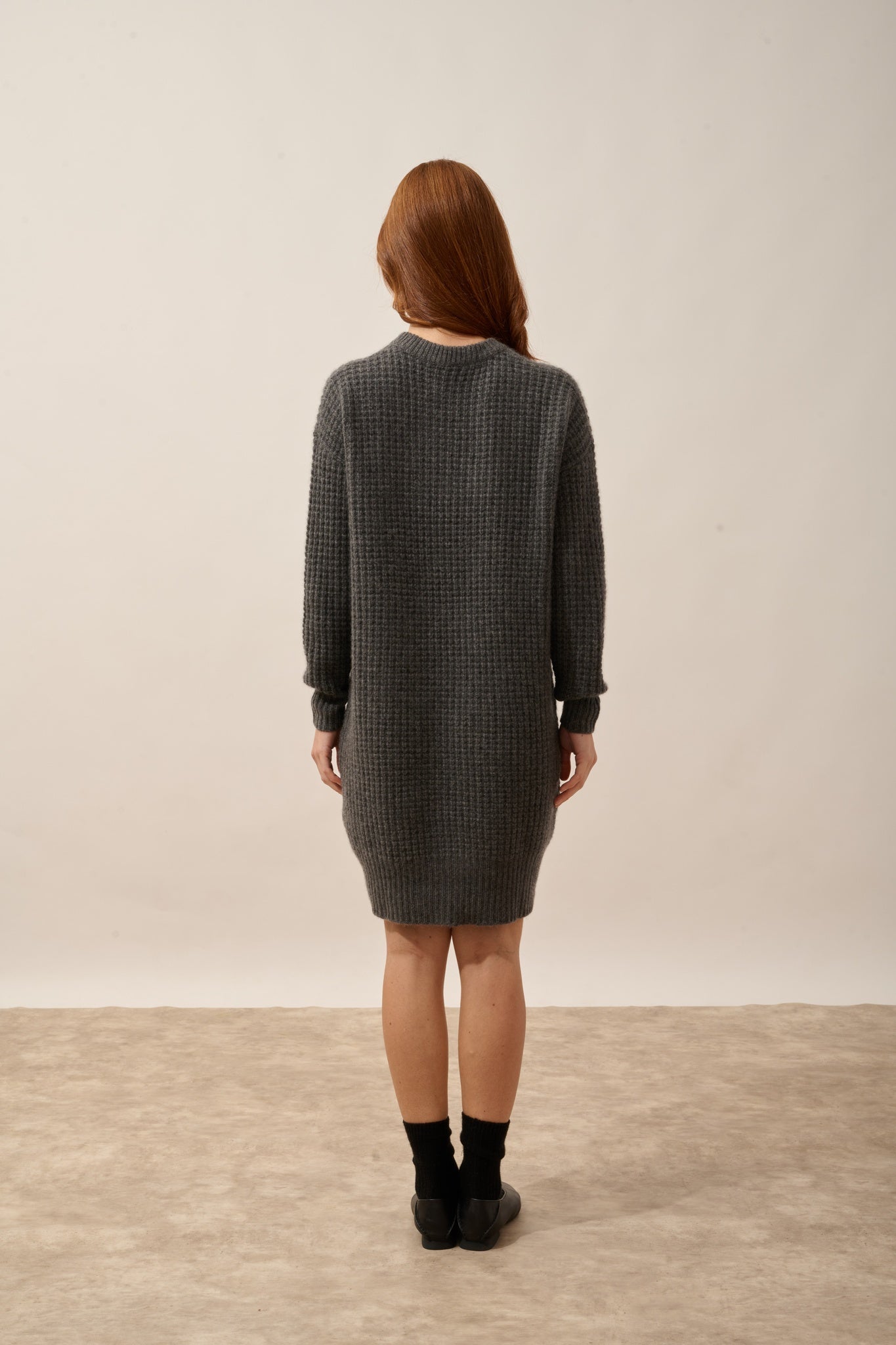 CHEWA robe col rond 8 fils anthracite chiné