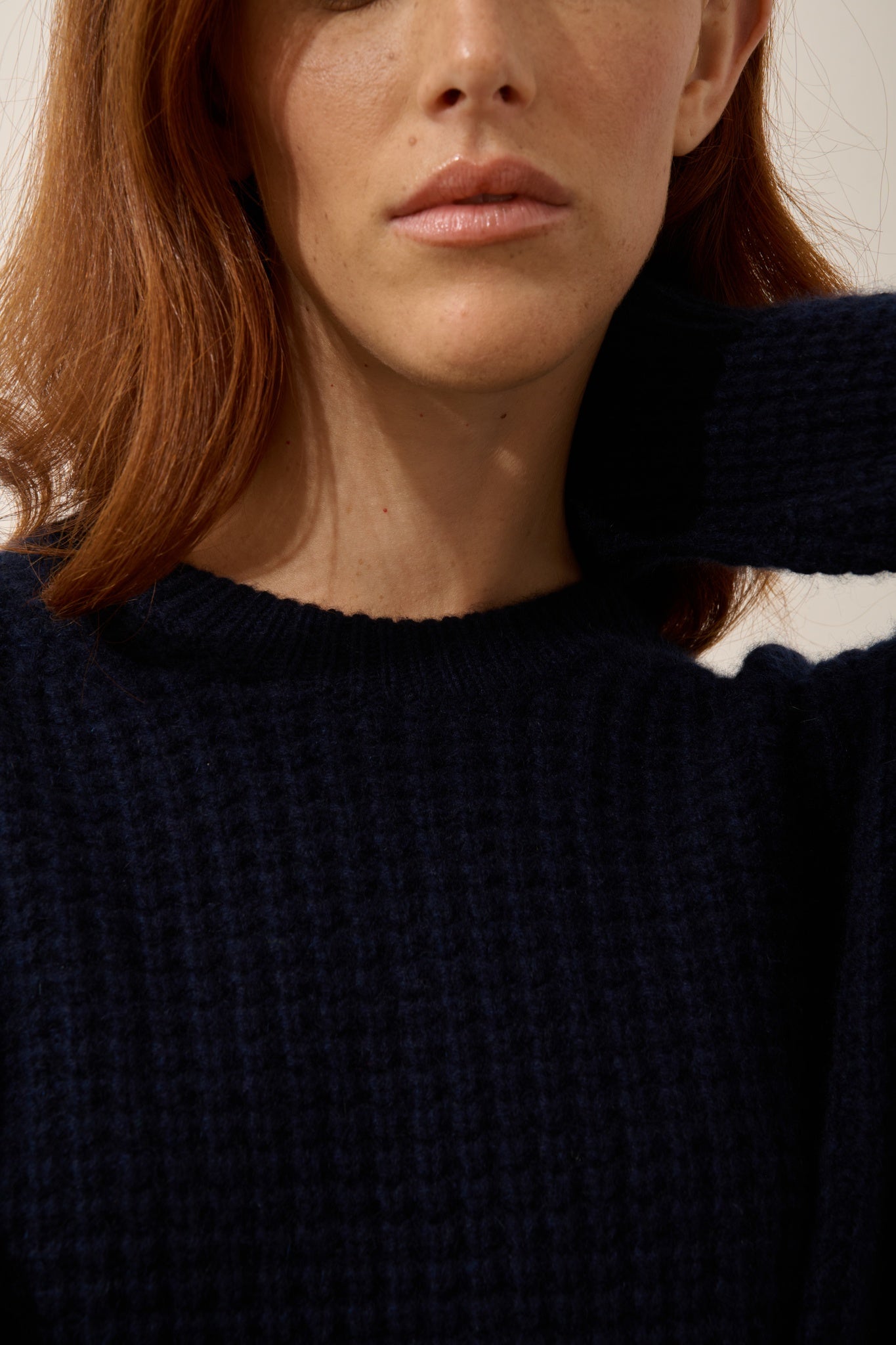 CHEWA robe col rond 8 fils navy