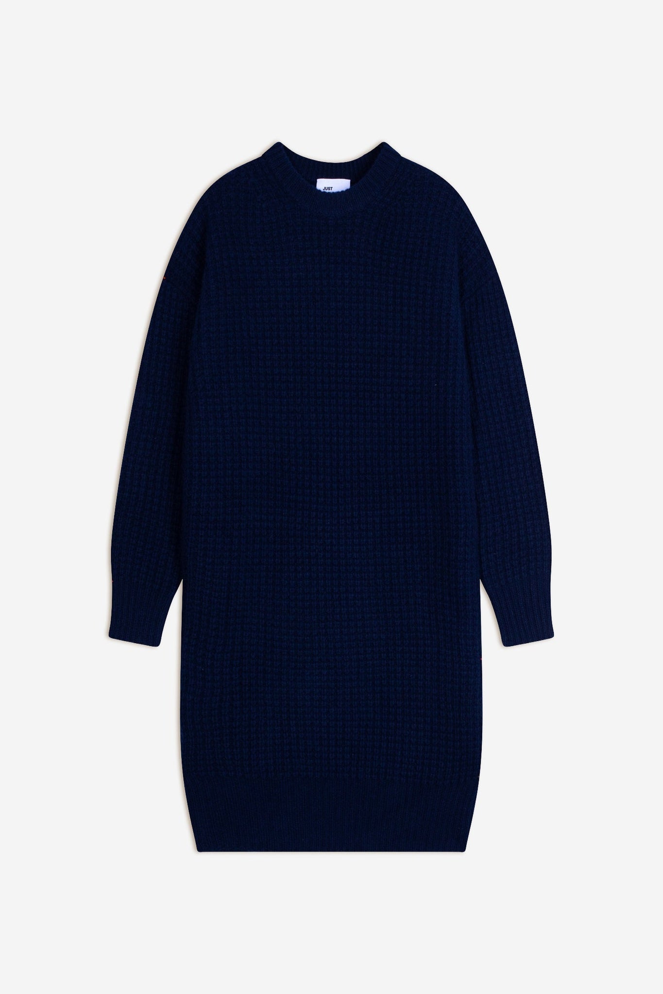 CHEWA navy 8-ply round neck dress