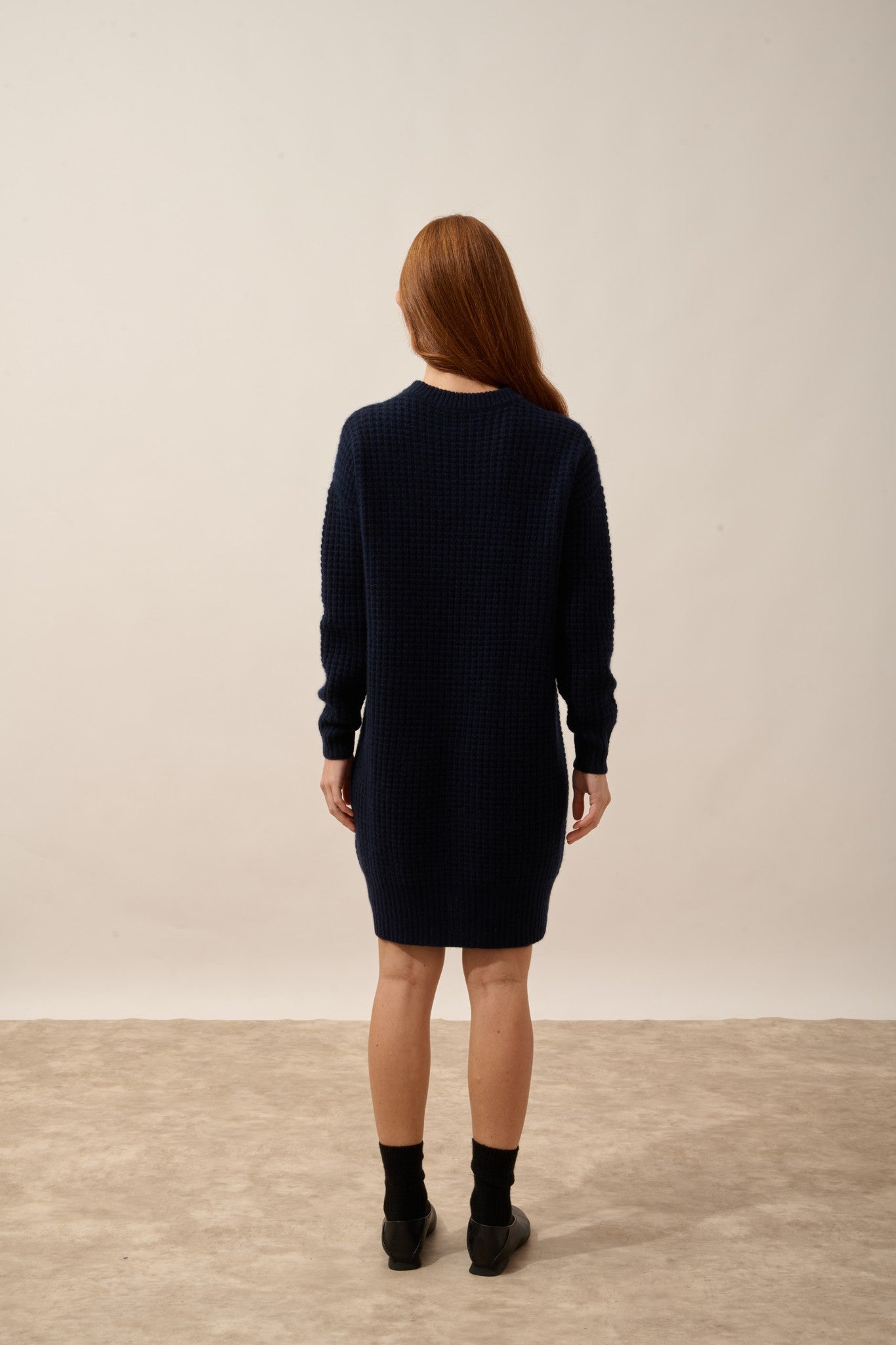 chewa robe col rond 8 fils navy