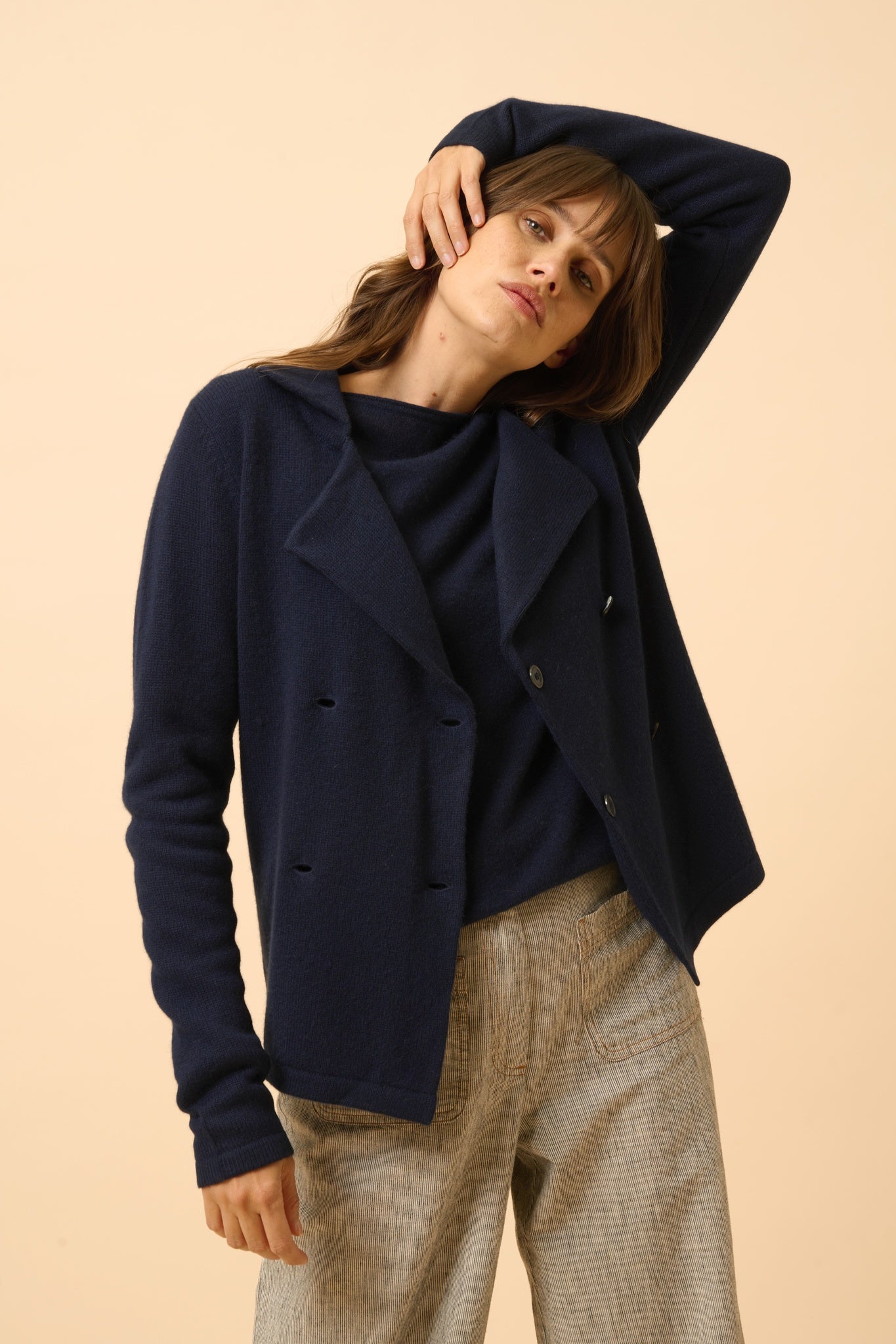 CHLOE veste col tailleur navy