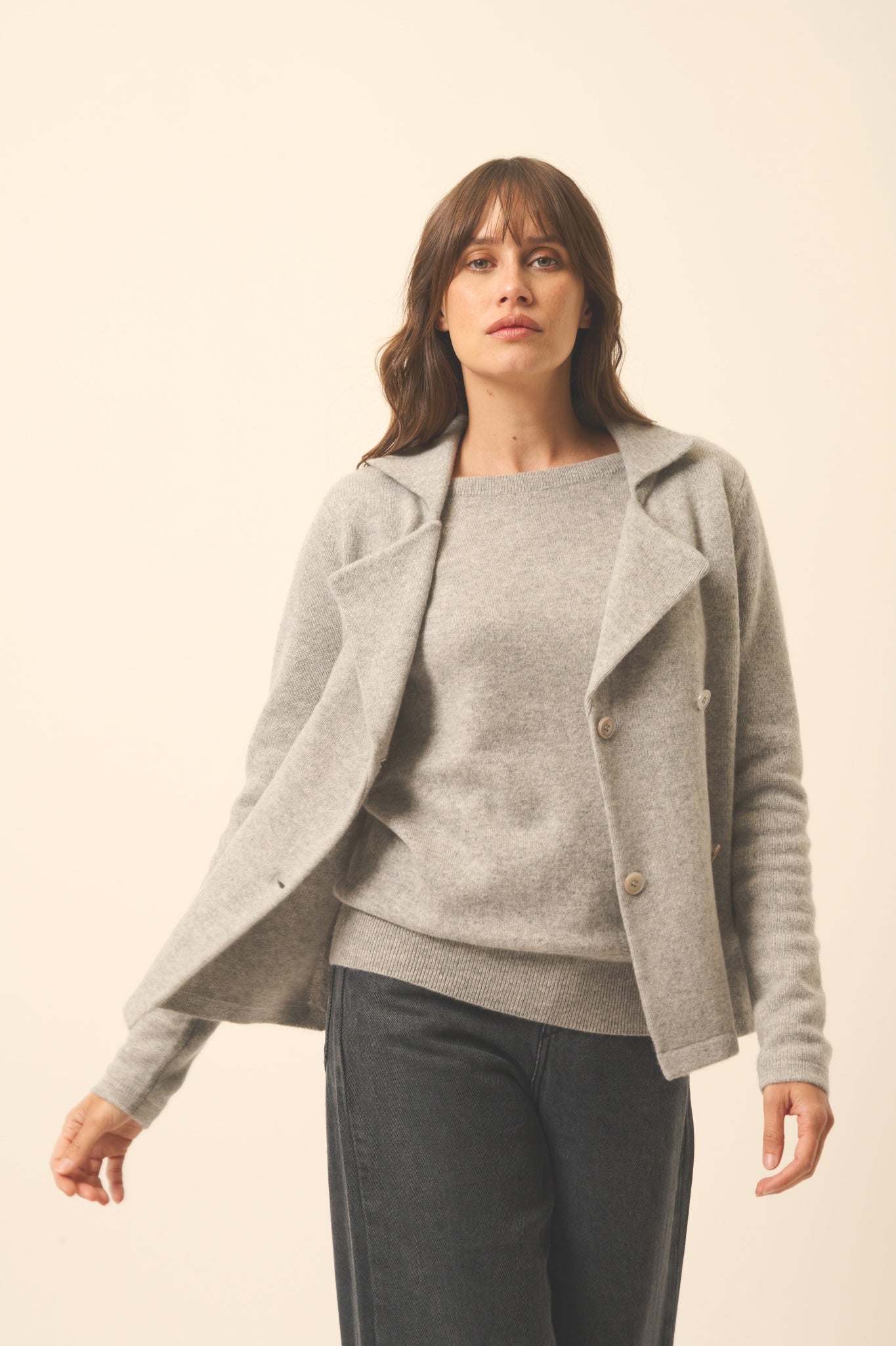 CHLOE veste col tailleur nuage chiné