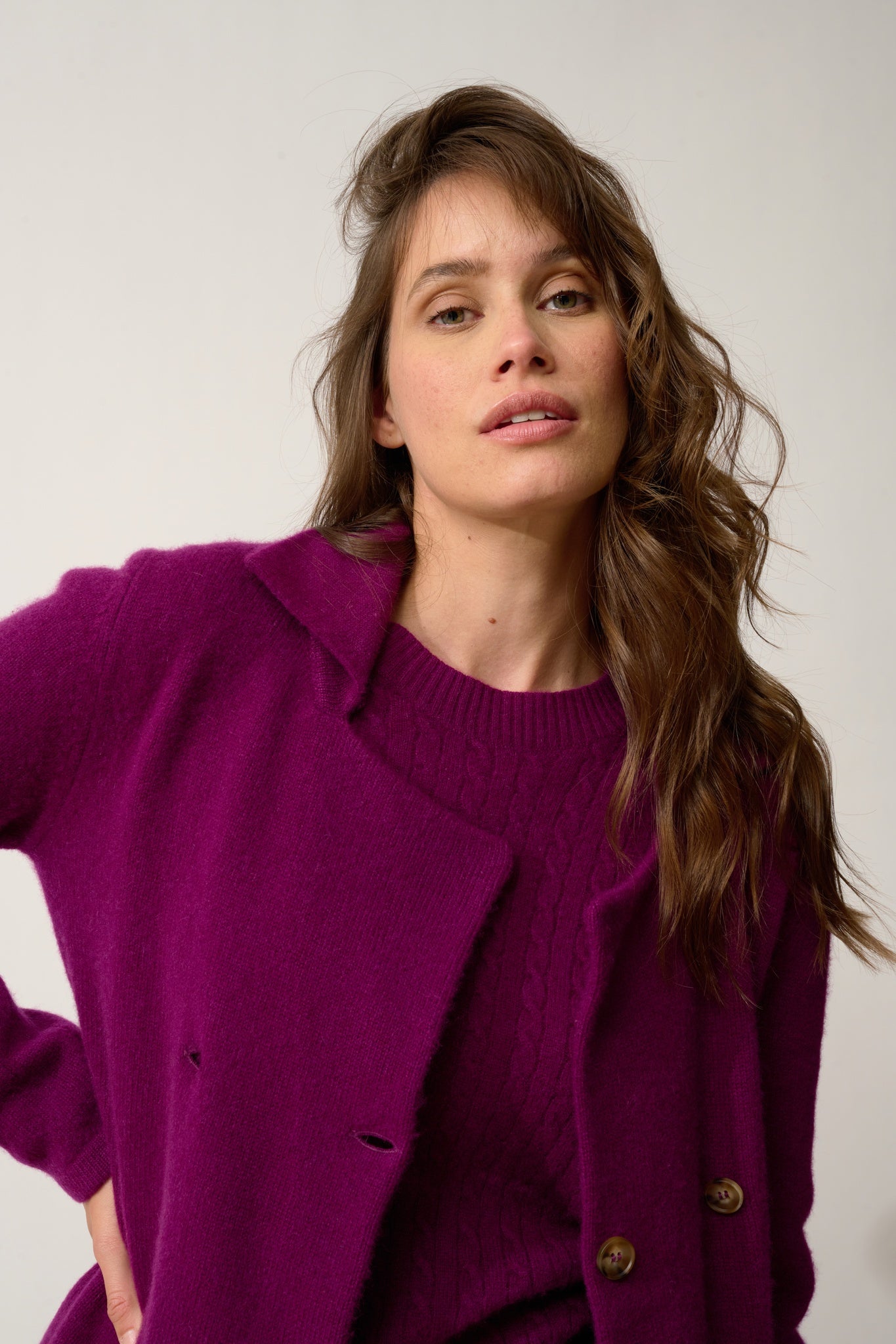 CHLOE veste col tailleur prune