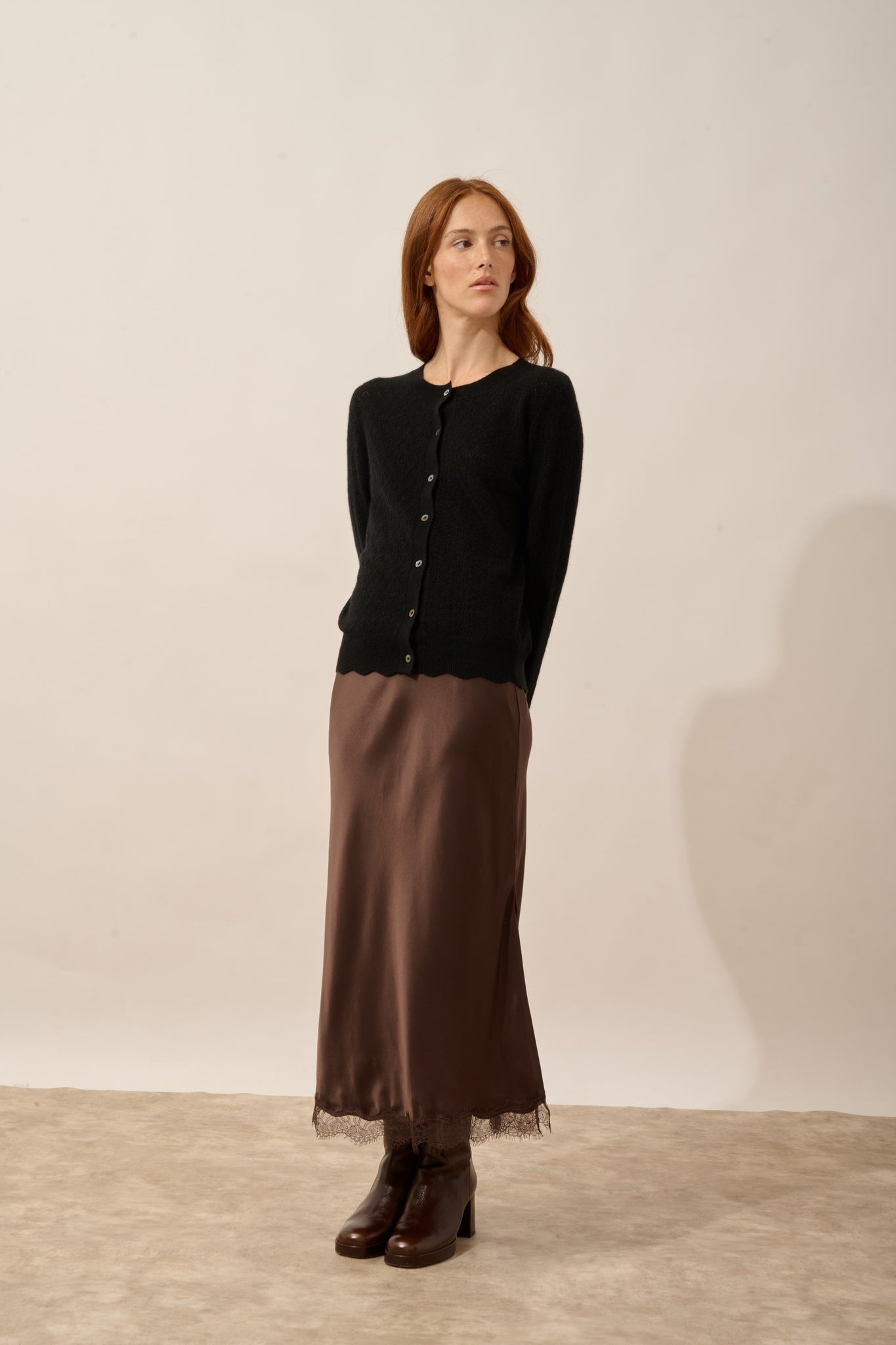 CIMBA cardigan col rond noir