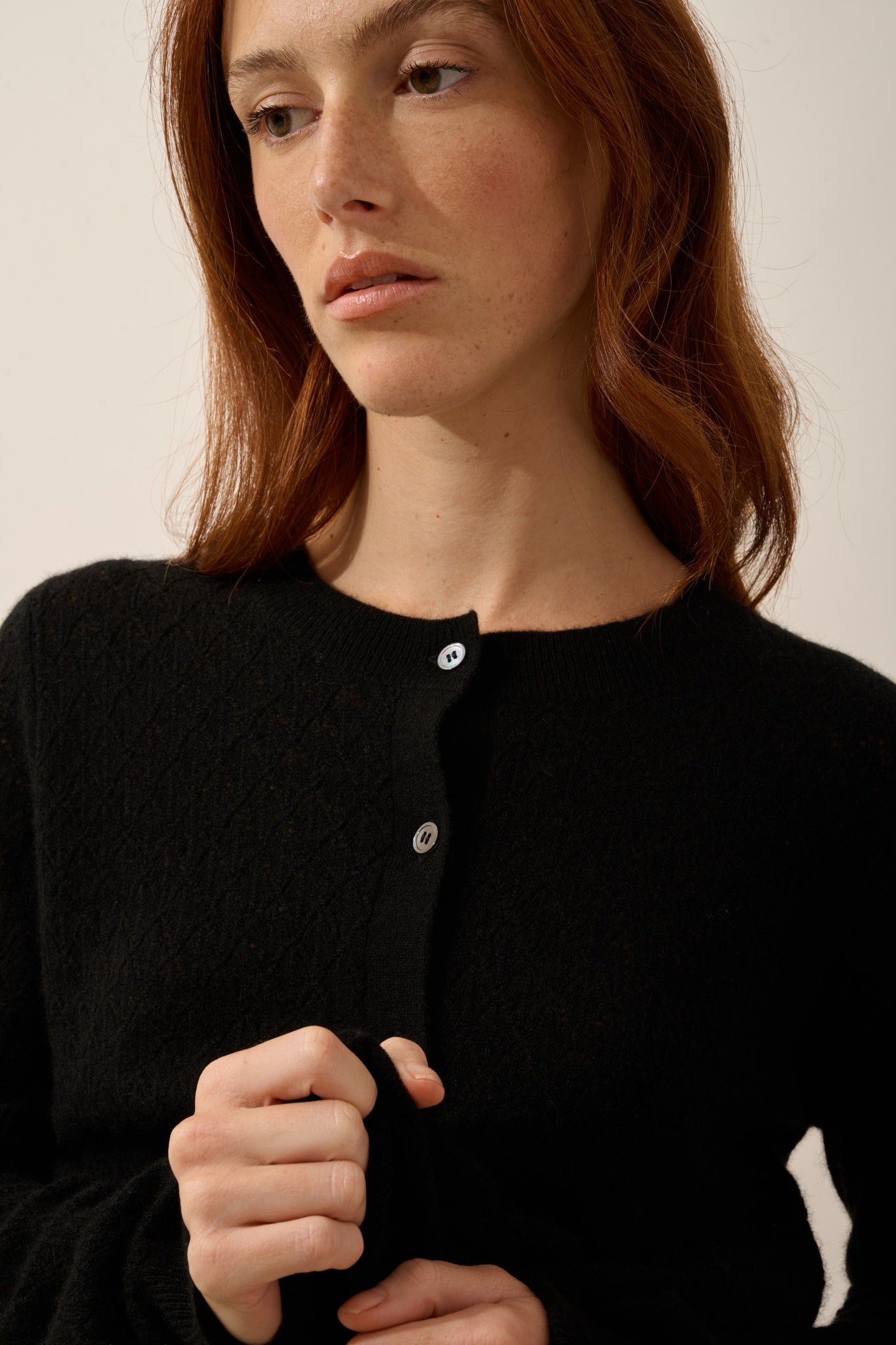 CIMBA cardigan col rond noir