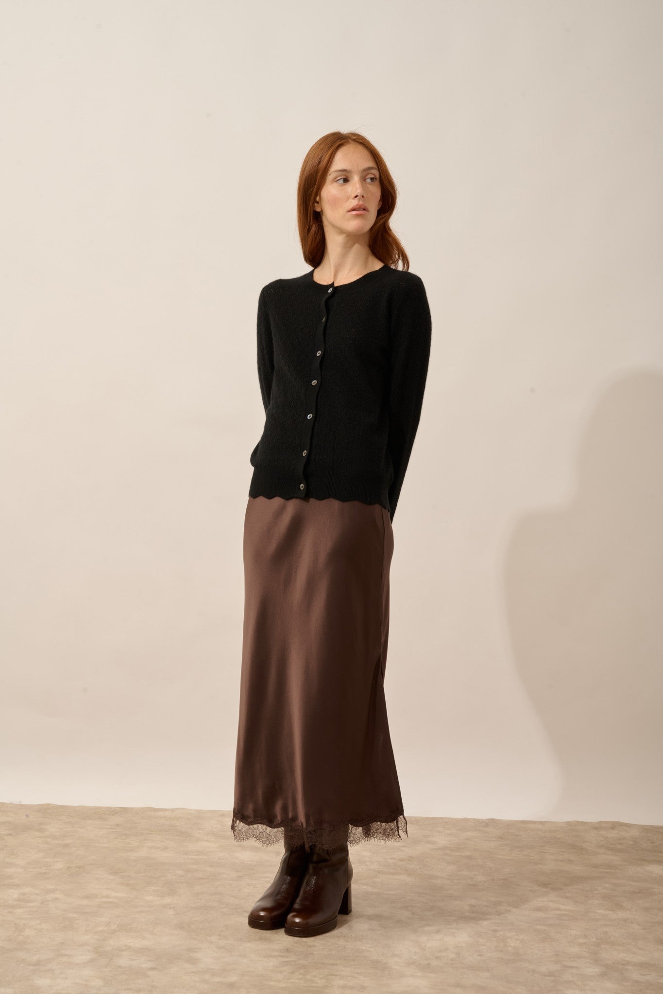 cimba cardigan col rond noir