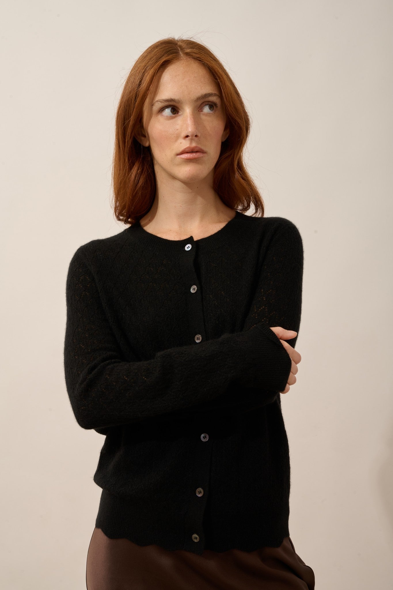 cimba cardigan col rond noir