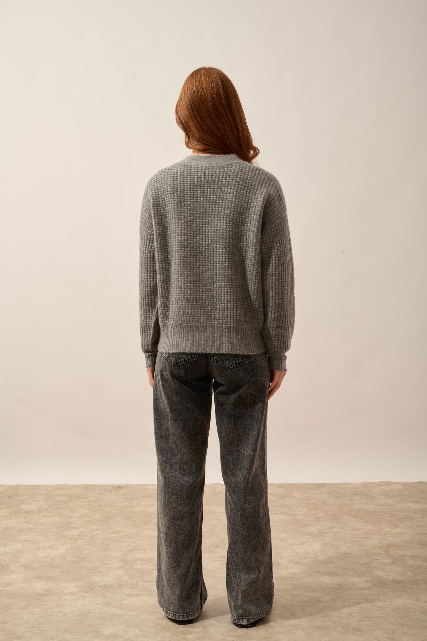 CLARA cardigan col v 6 fils flanelle chiné