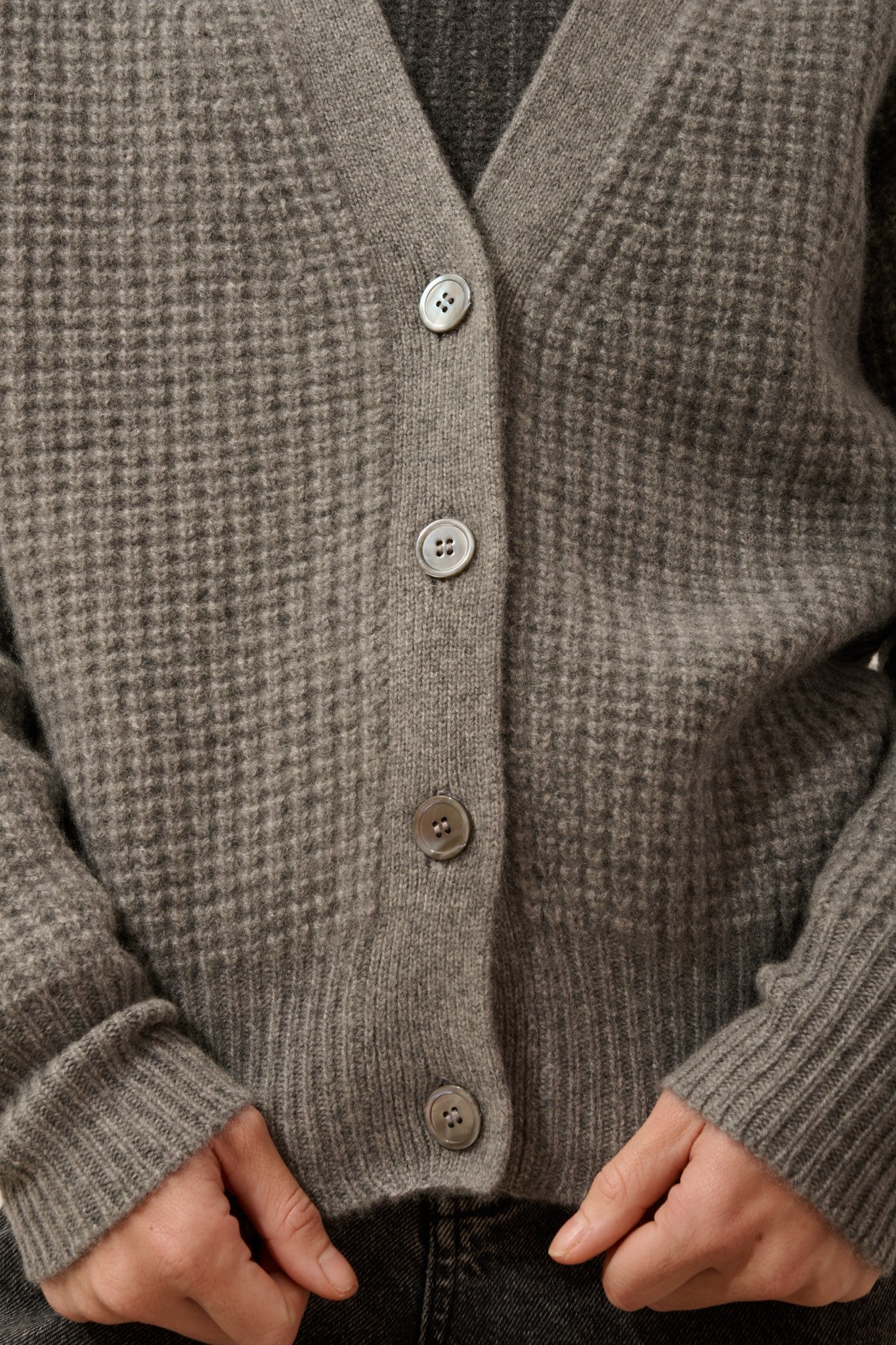 clara cardigan col v 6 fils flanelle chiné