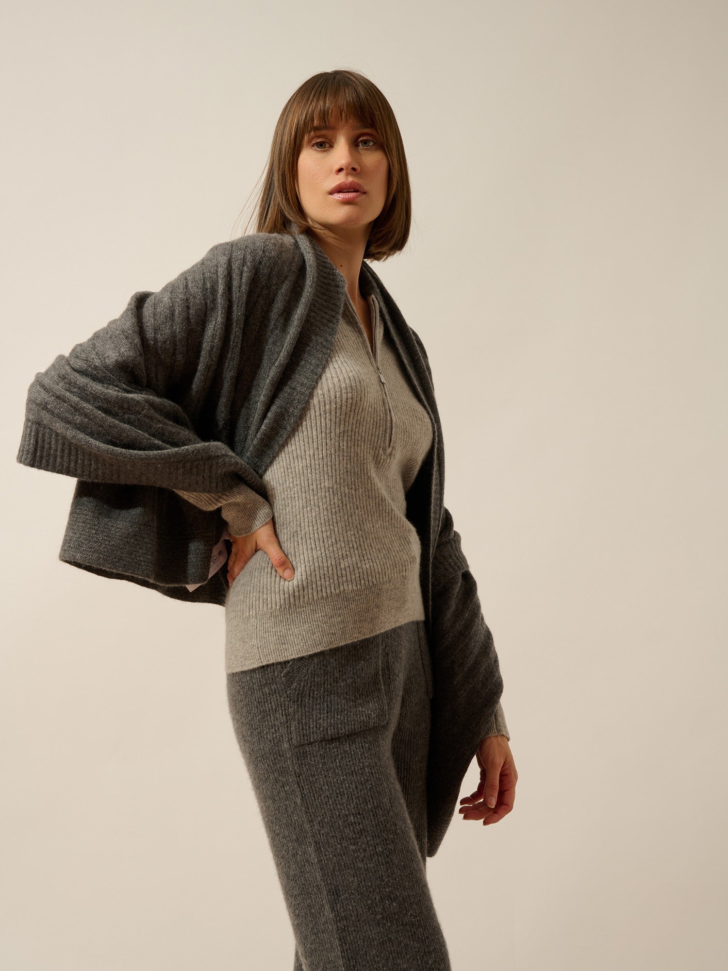 claribel plaid 4 fils anthracite chiné