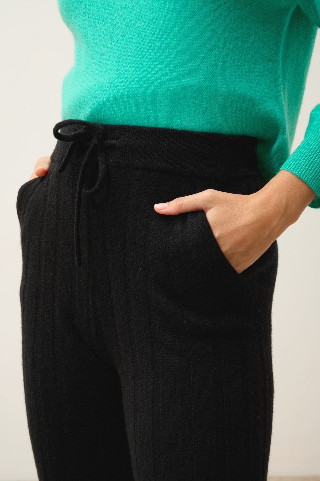 CLARISSA pantalon évasé noir