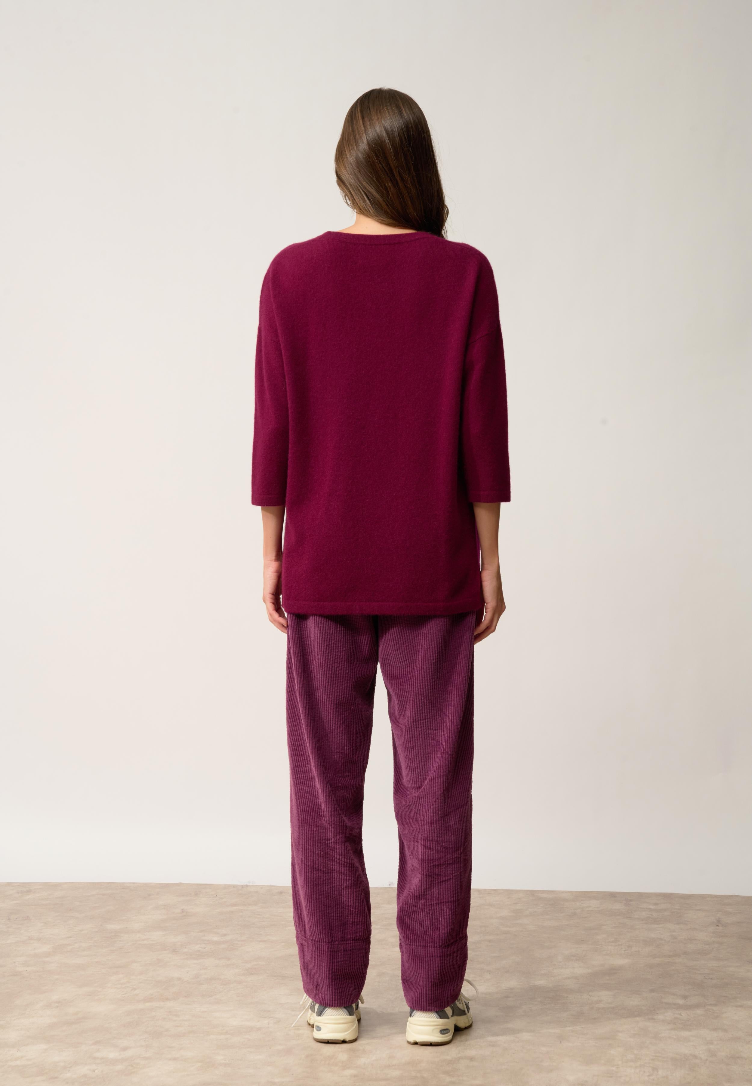 CLATT pull col rond bordeaux