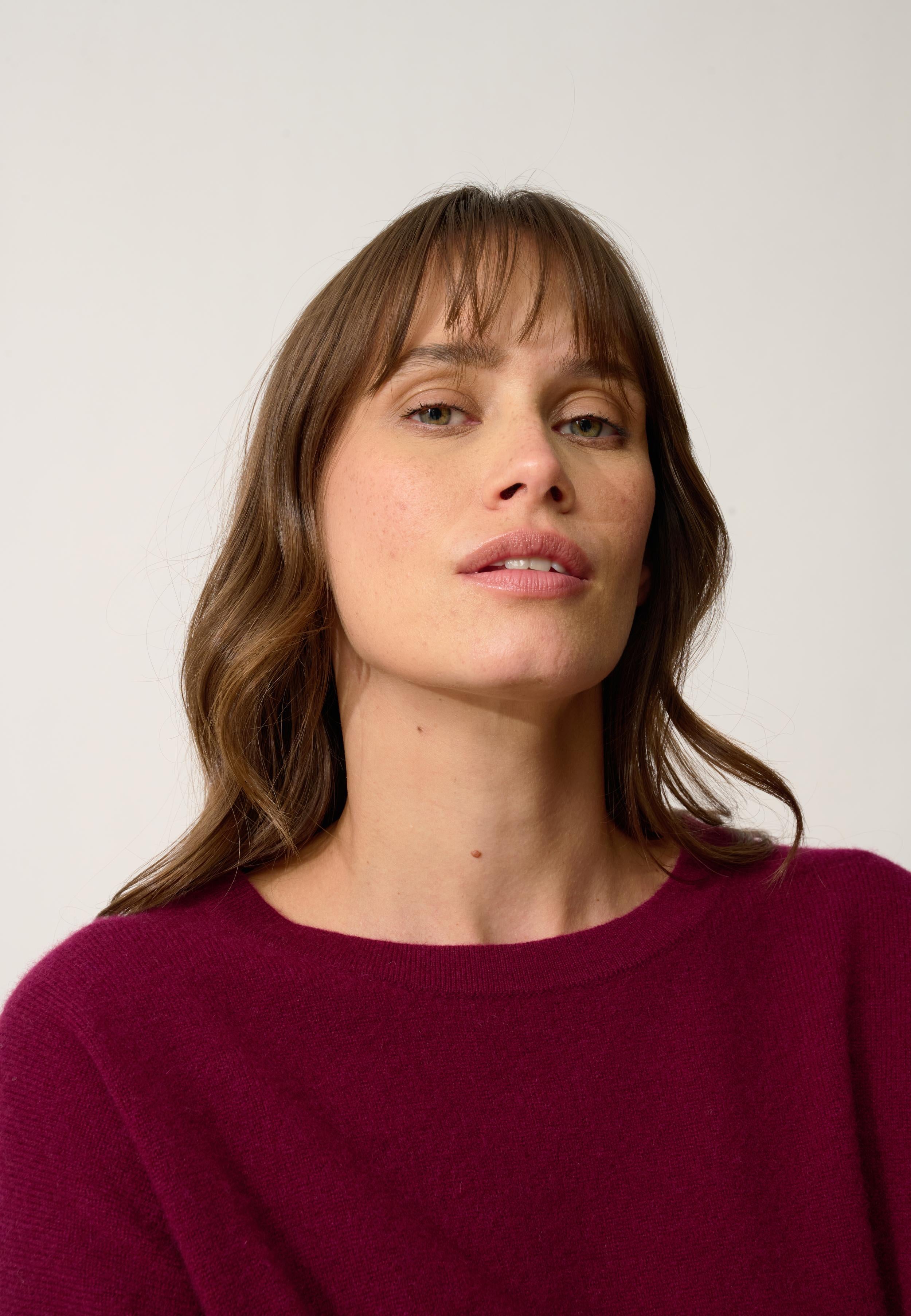 CLATT pull col rond bordeaux