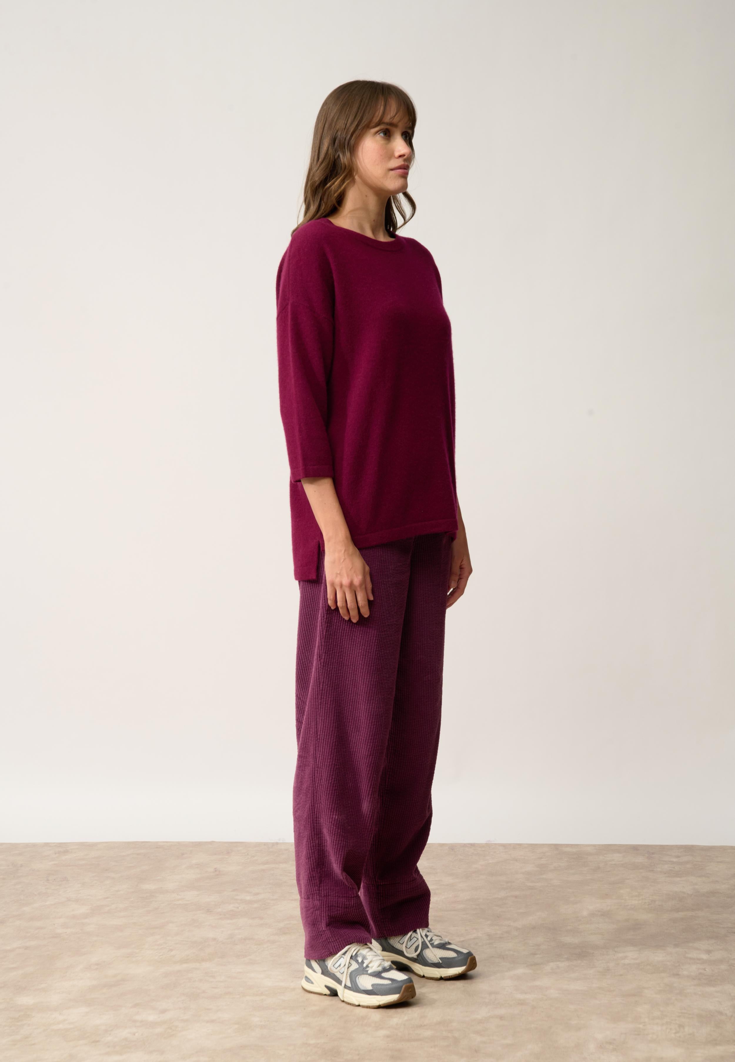 CLATT pull col rond bordeaux