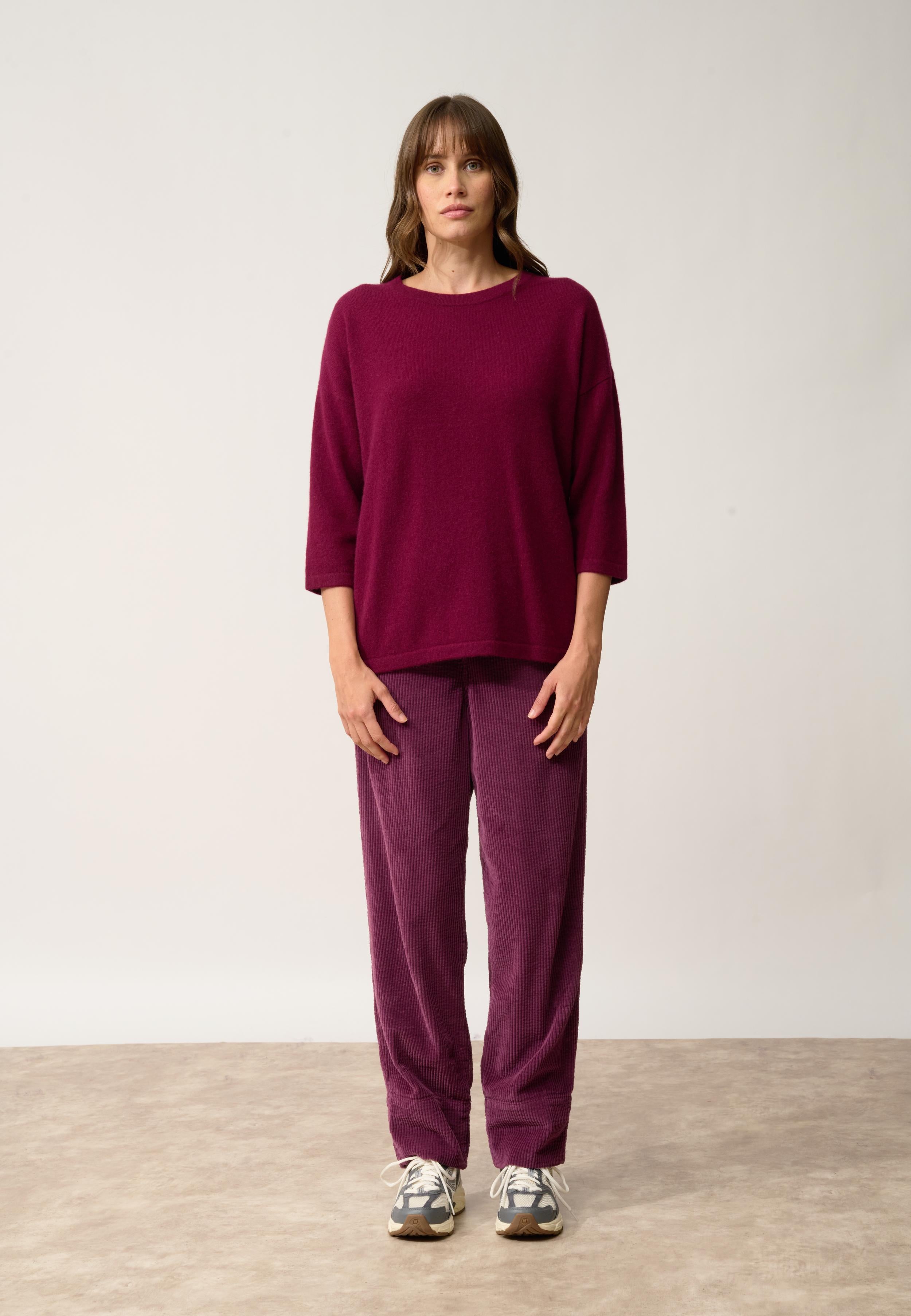 CLATT pull col rond bordeaux