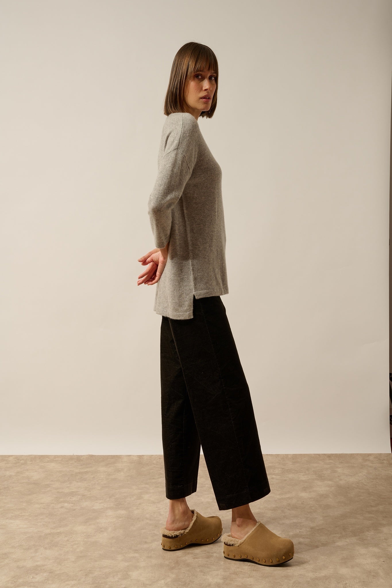 CLATT pull col rond nuage chiné