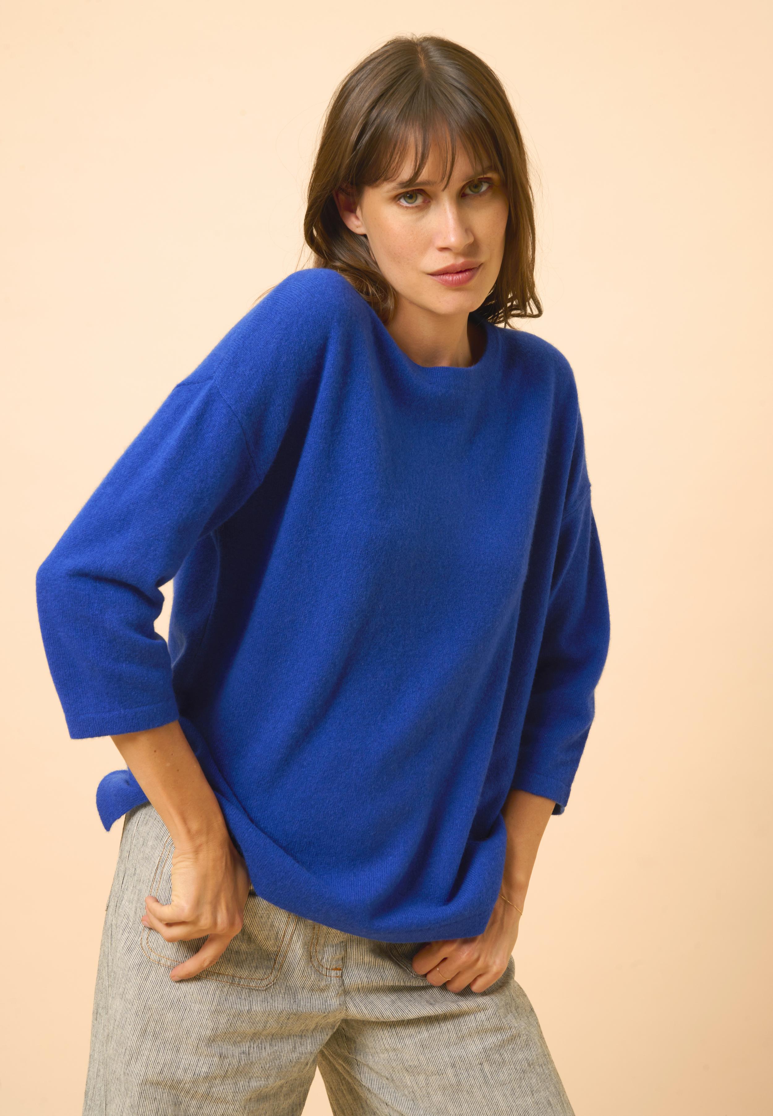 CLATT pull col rond outremer