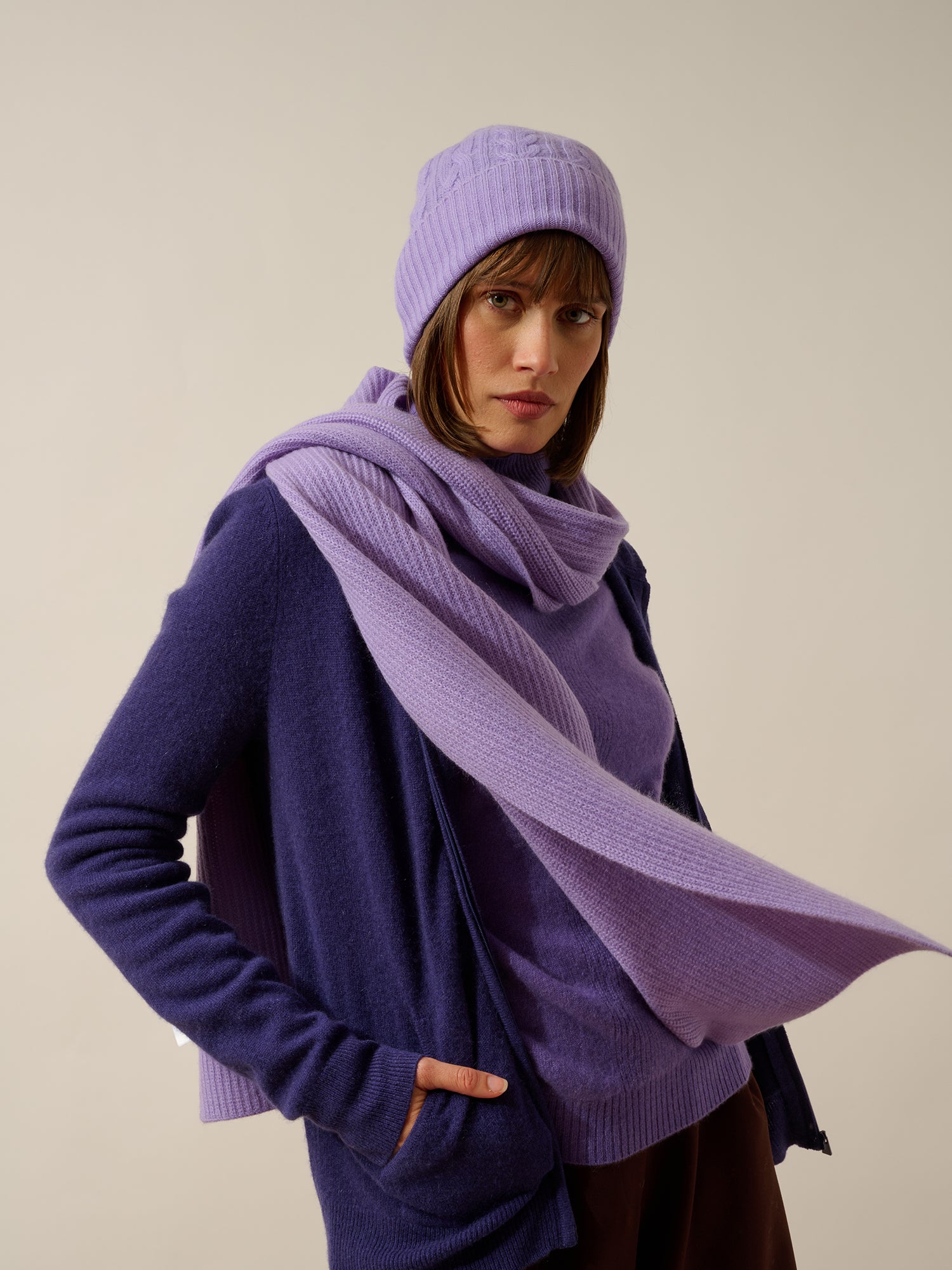 CLEO bonnet 4 fils lavande