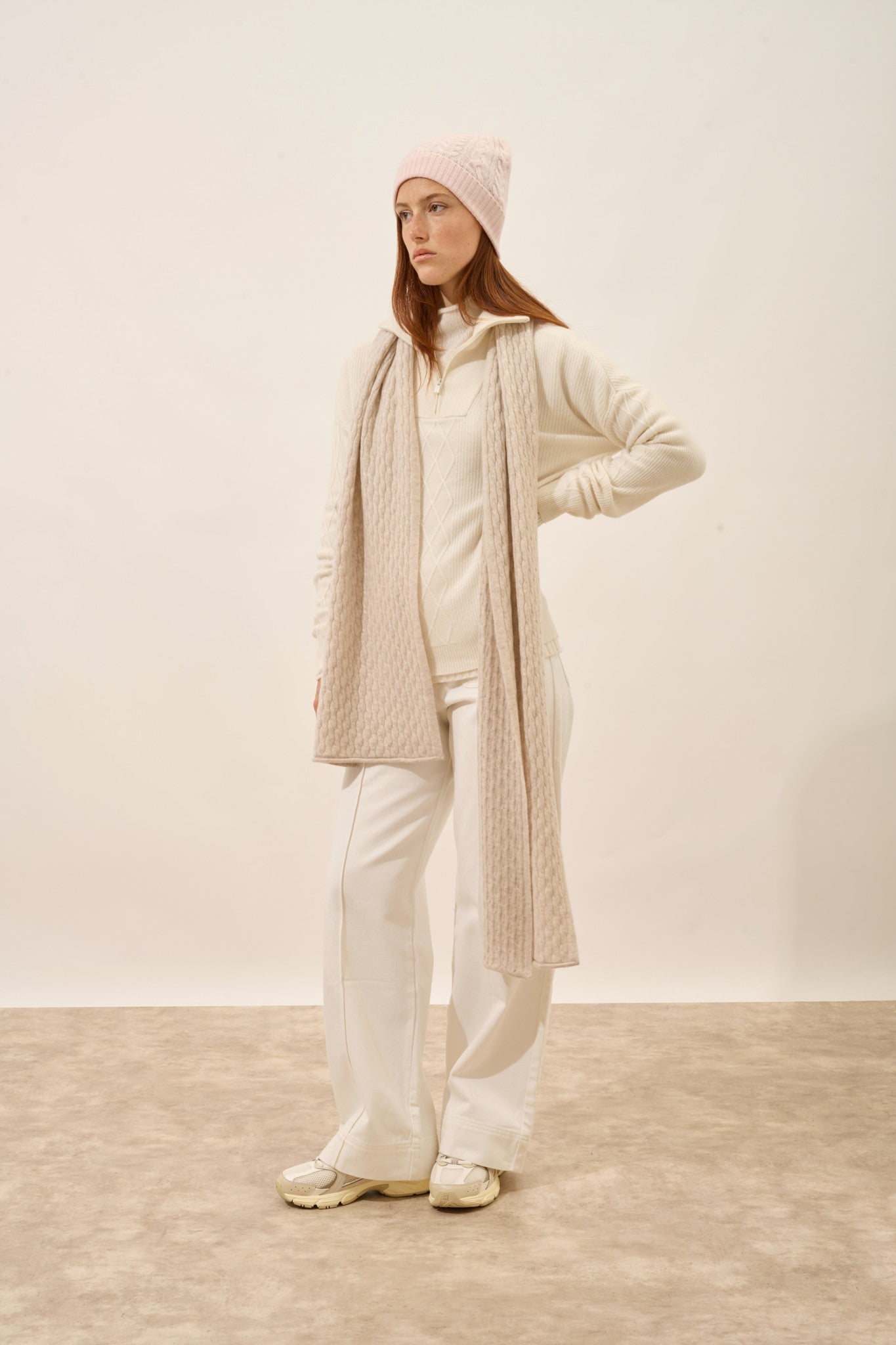 cleo bonnet 4 fils poudre 100% cachemire