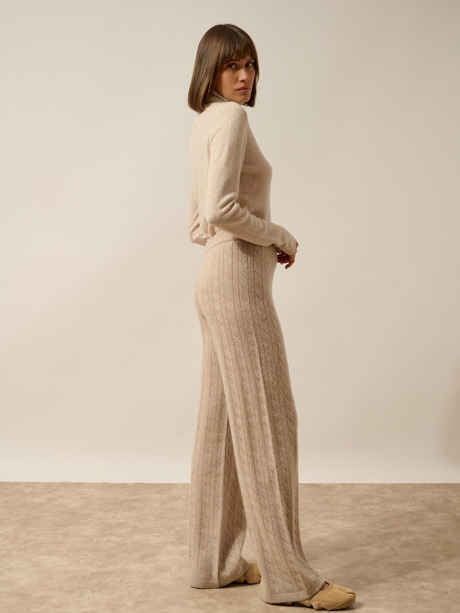 colette pantalon large 4 fils camel clair chiné