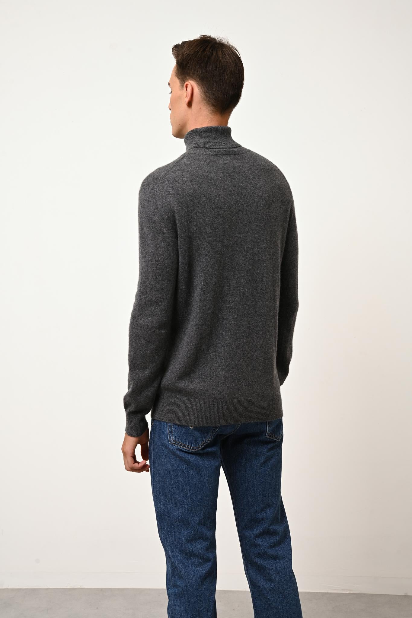 CONNOR pull col roulé anthracite chiné