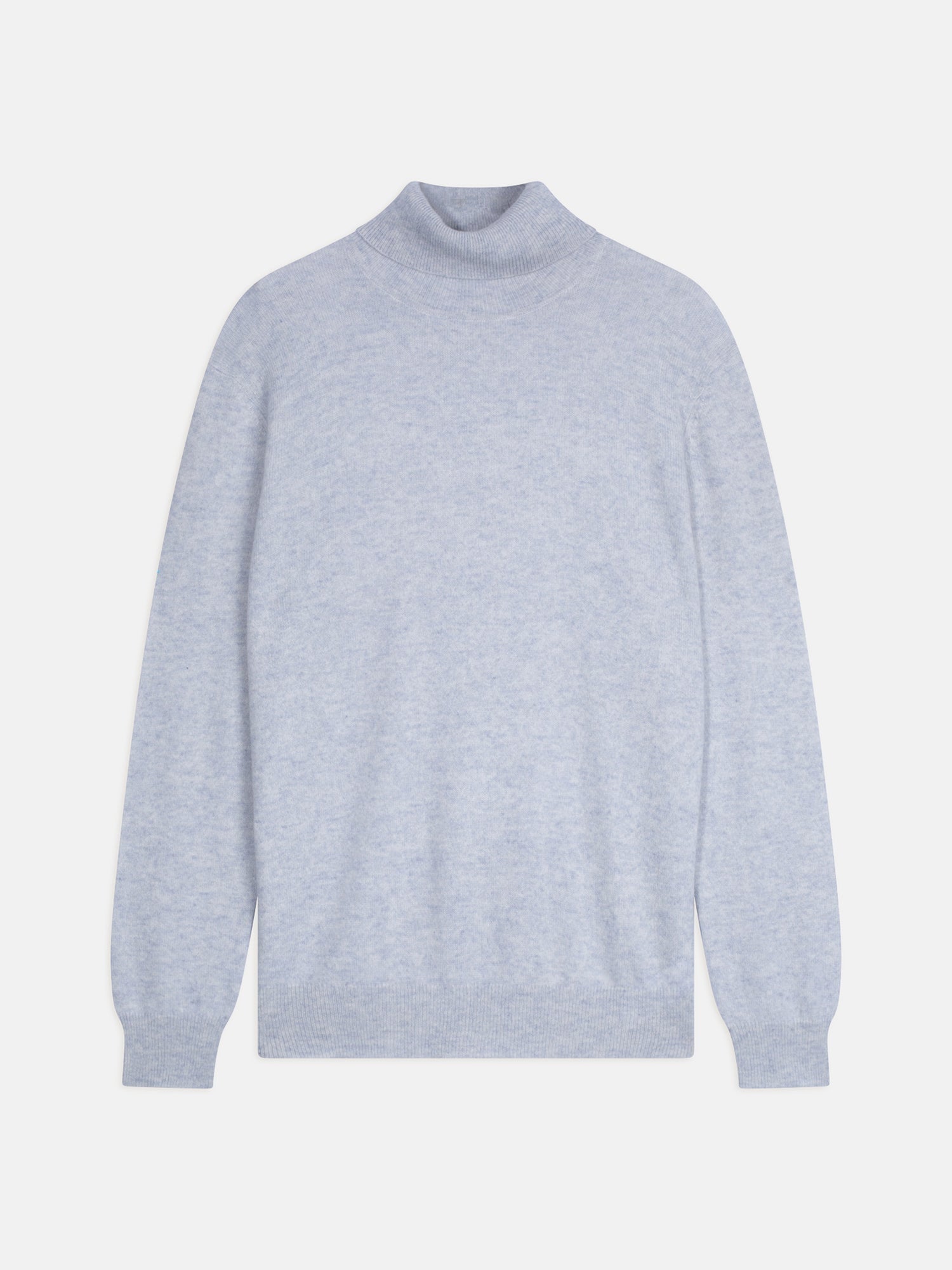 CONNOR pull col roulé bleu dragée chiné