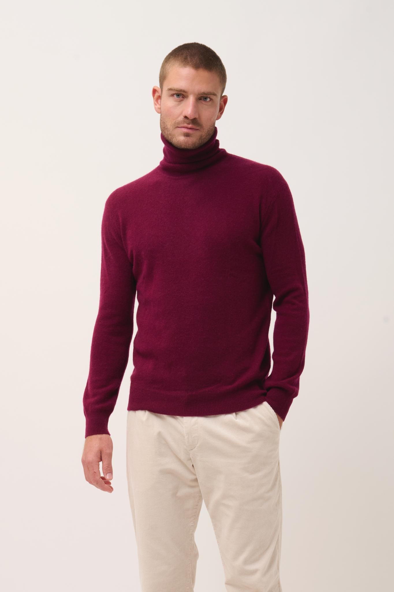 CONNOR burgundy turtleneck sweater